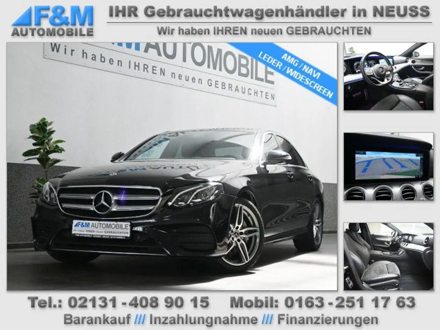 Mercedes-Benz E 200 Autom. AMG Navi Leder Widescreen RK Sitzhz Nero - 1