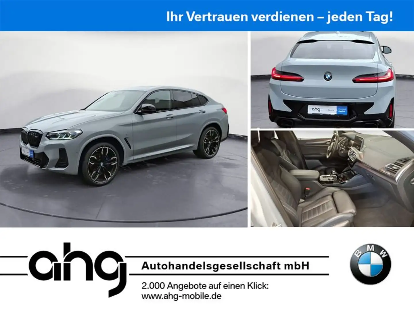 BMW X4 M d AT AHK Pano Head-Up 21 Zoll Harman Laser Grau - 1
