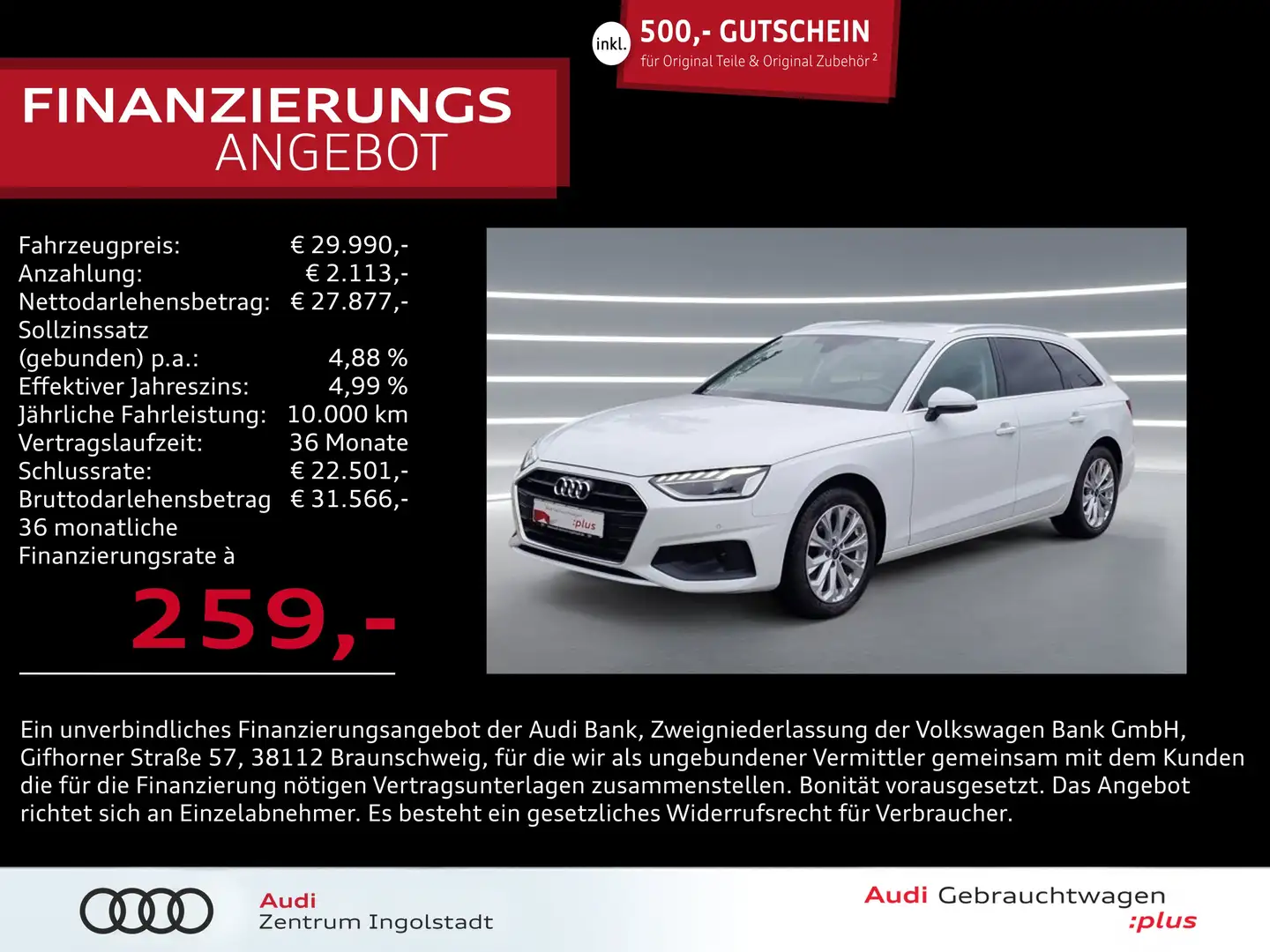 Audi A4 Avant 35 TFSI S-tronic LED NAVI 3Z-Klima Wit - 1