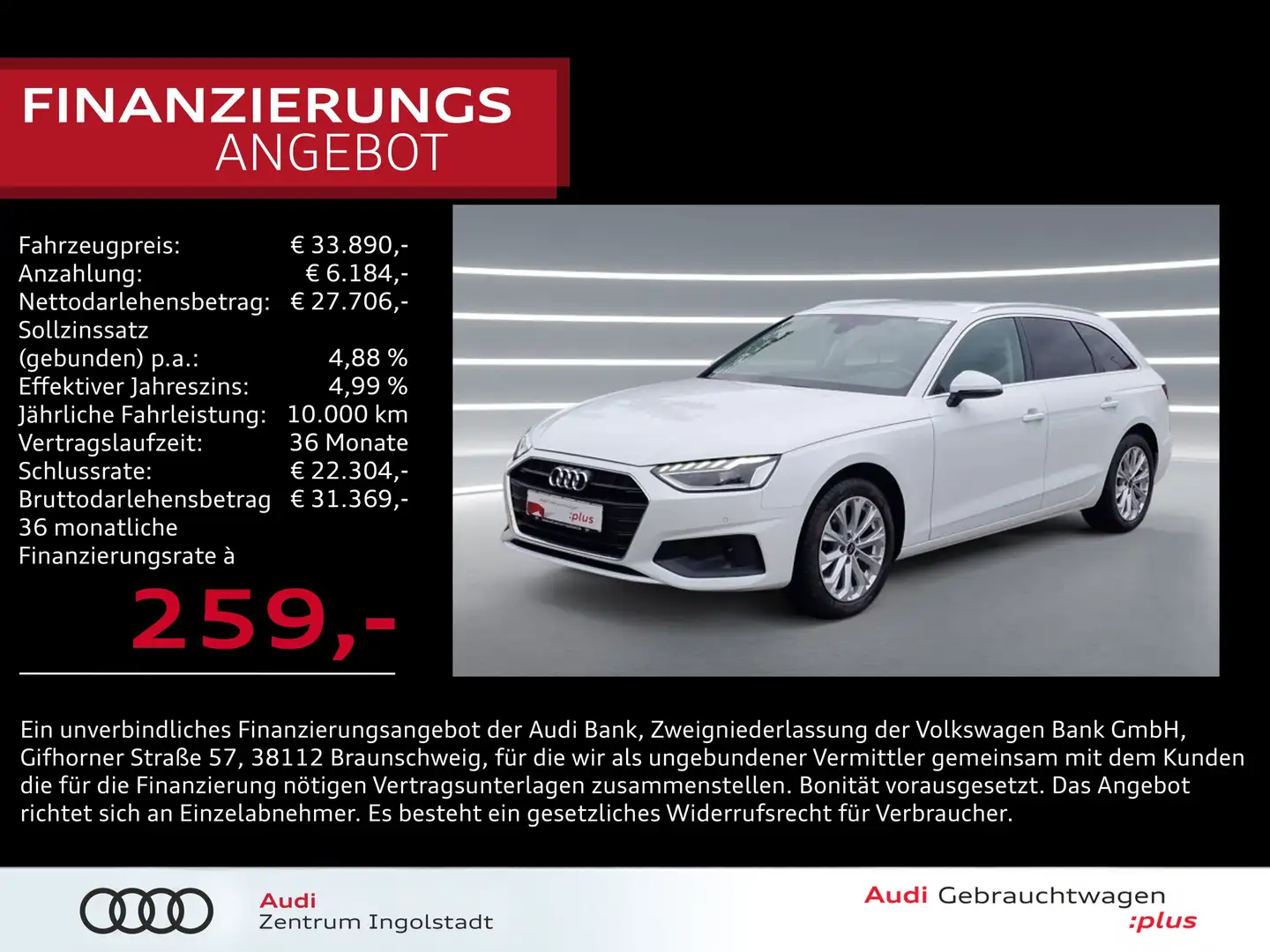 Audi A4 Avant 35 TFSI S-tronic LED NAVI 3Z-Klima Weiß - 1