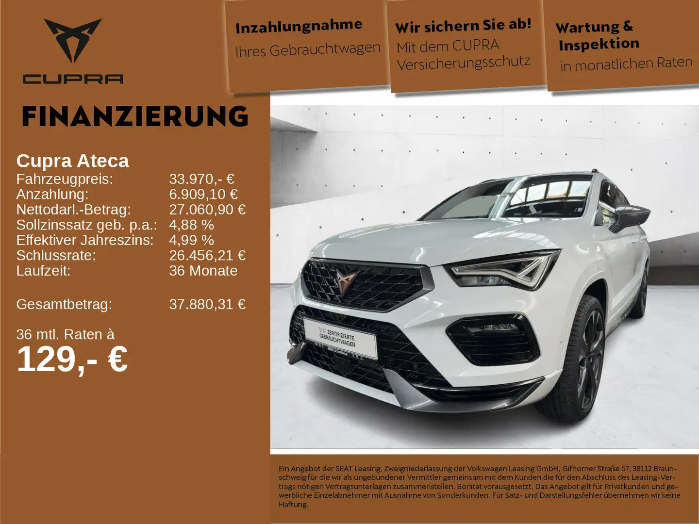CUPRA Ateca CUPRA Ateca 1.5 TSI DSG 19 AHK LED NAVI SHZ RFK Blanco - 1