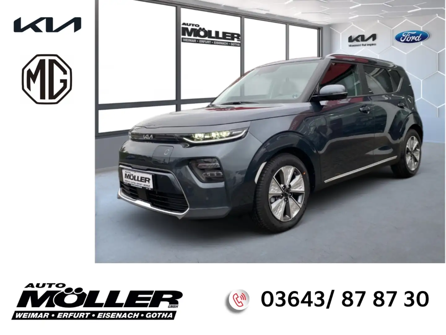 Kia Soul EV Inspiration+LEDER+SCHIEBEDACH+NAVI+KAMERA+TOTWI Grau - 1