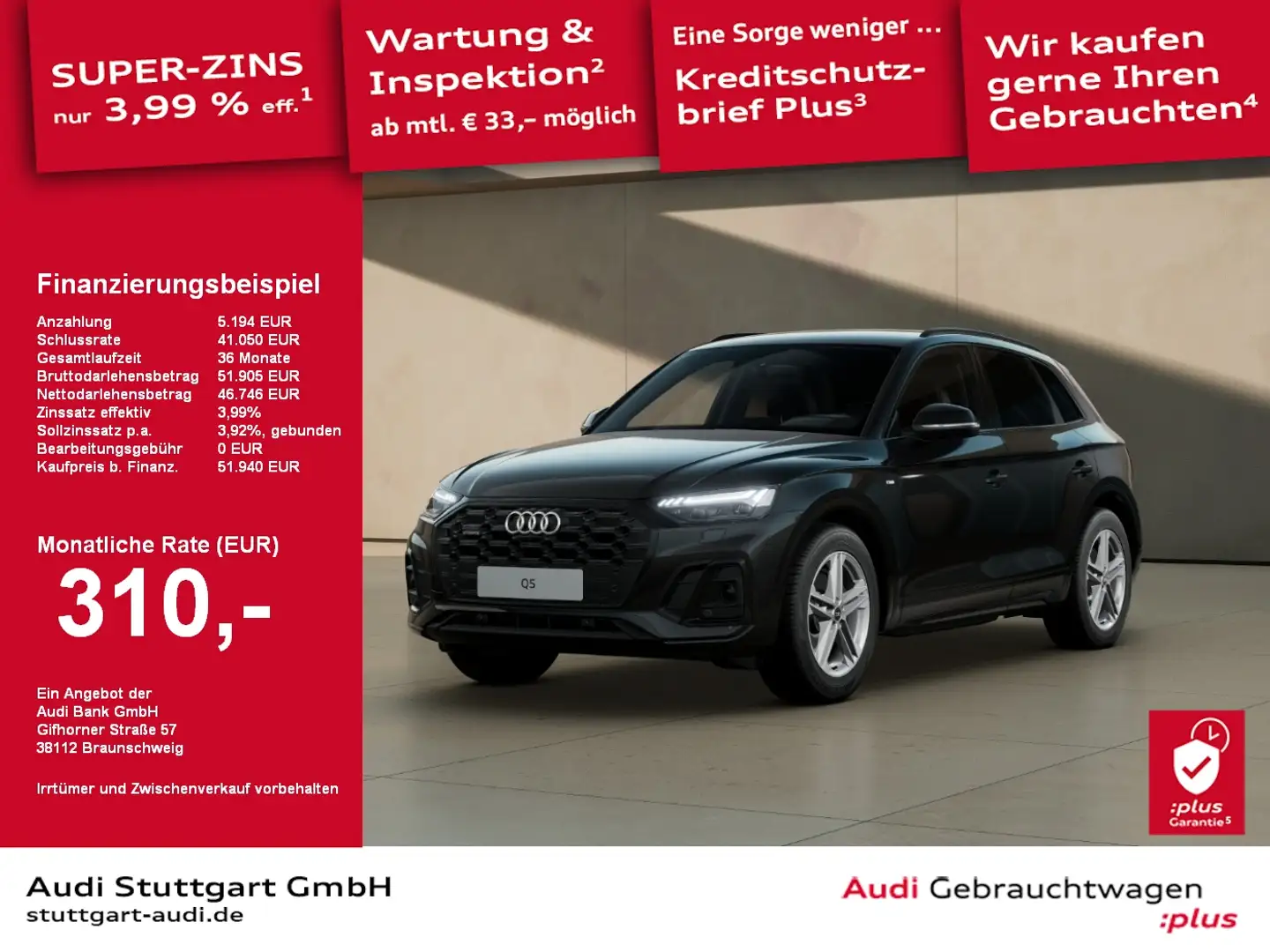 Audi Q5 S line 45 TFSI quattro S tronic AHK Memory Schwarz - 1