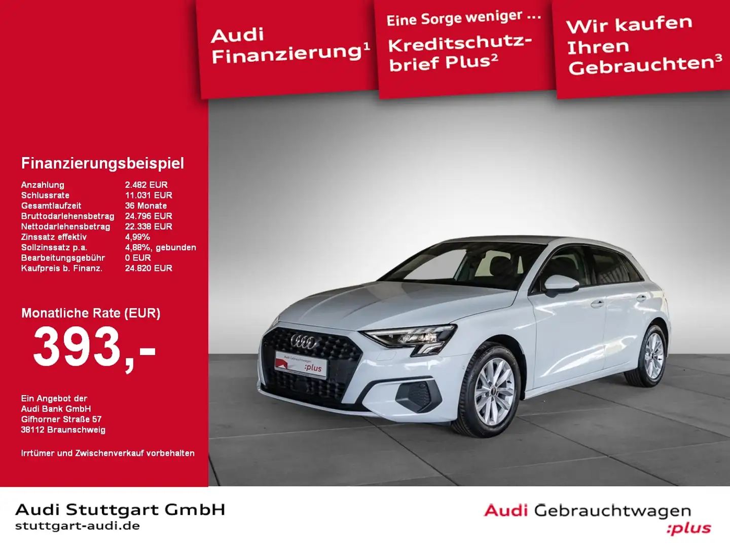 Audi A3 Sportback 35 TDI AHK ACC LED virtCo SHZ PDC+ Weiß - 1