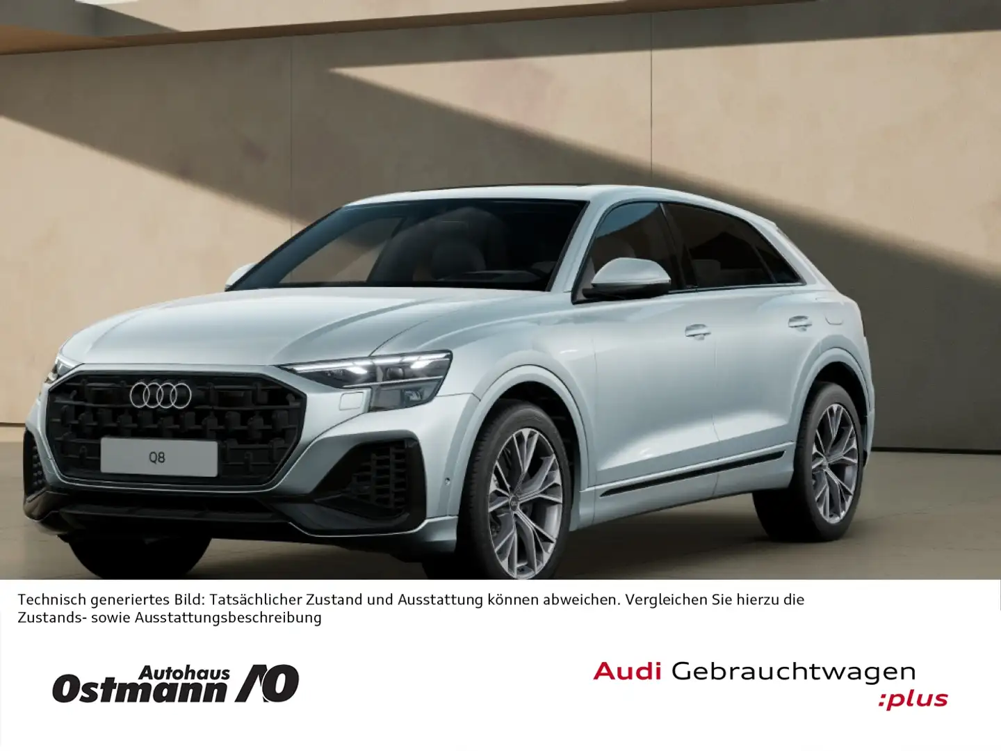 Audi Q8 55 TFSI e quattro S-Line AHK Matrix 360° Pano Silber - 1