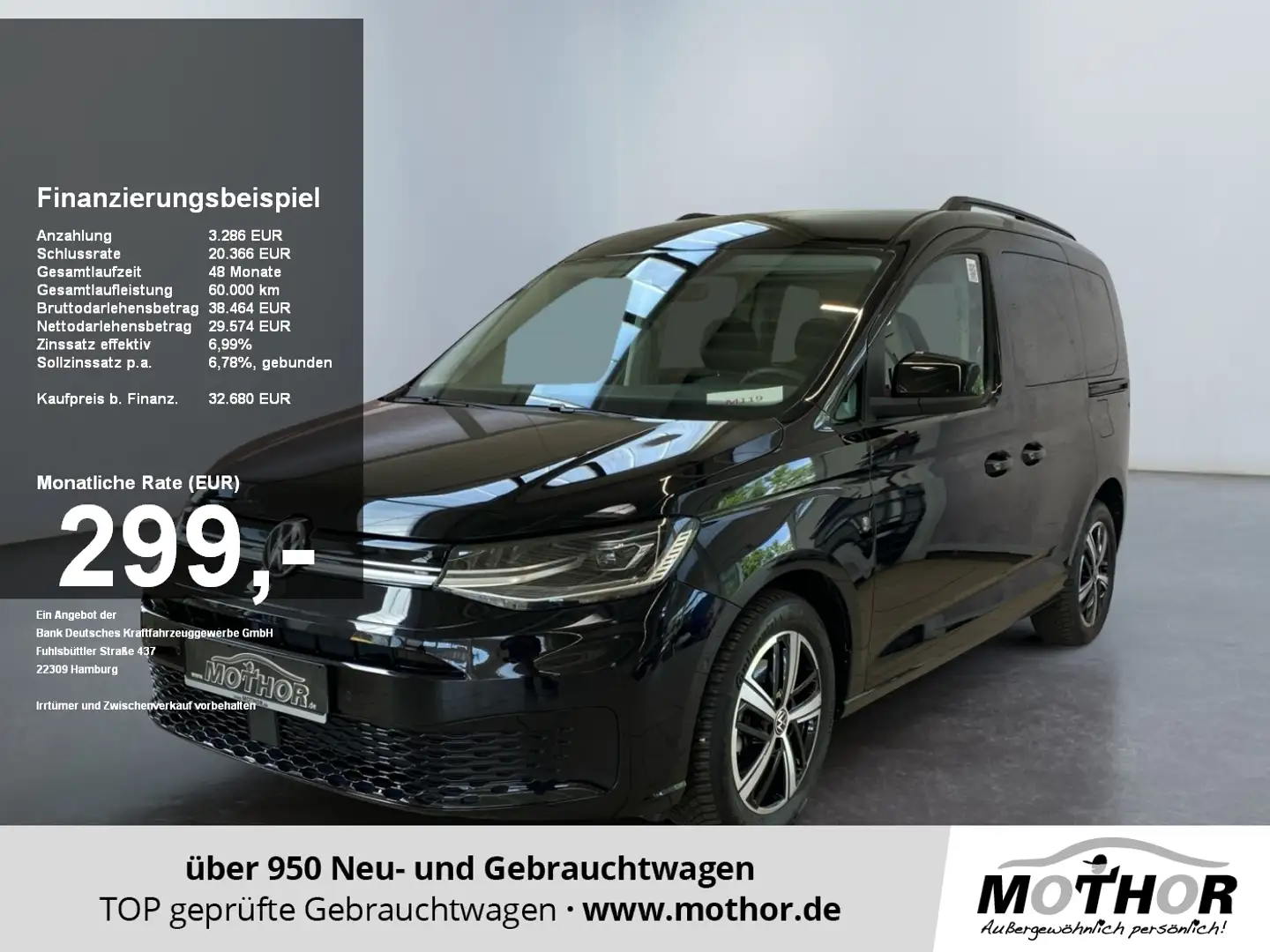 Volkswagen Caddy Life 1.5 TSI DSG GJR ParkAss. LED PDC Schwarz - 1