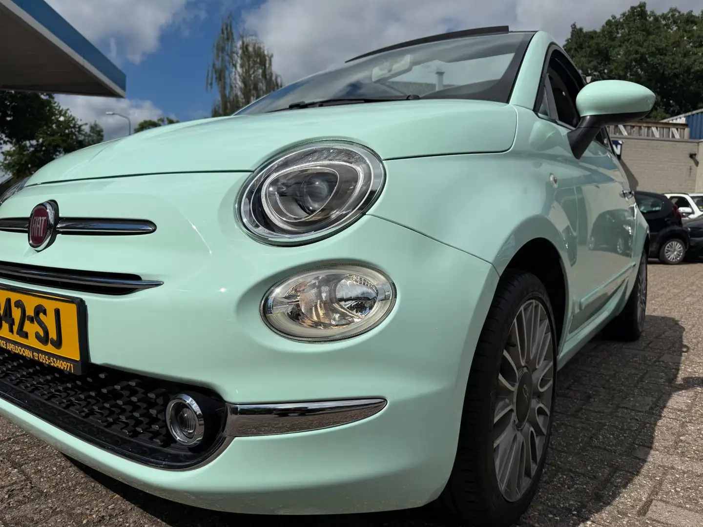 Fiat 500C 1.2 Lounge *CABRIO*AIRCO*PDC*MF.STUUR +BLUETOOTH*A Groen - 2