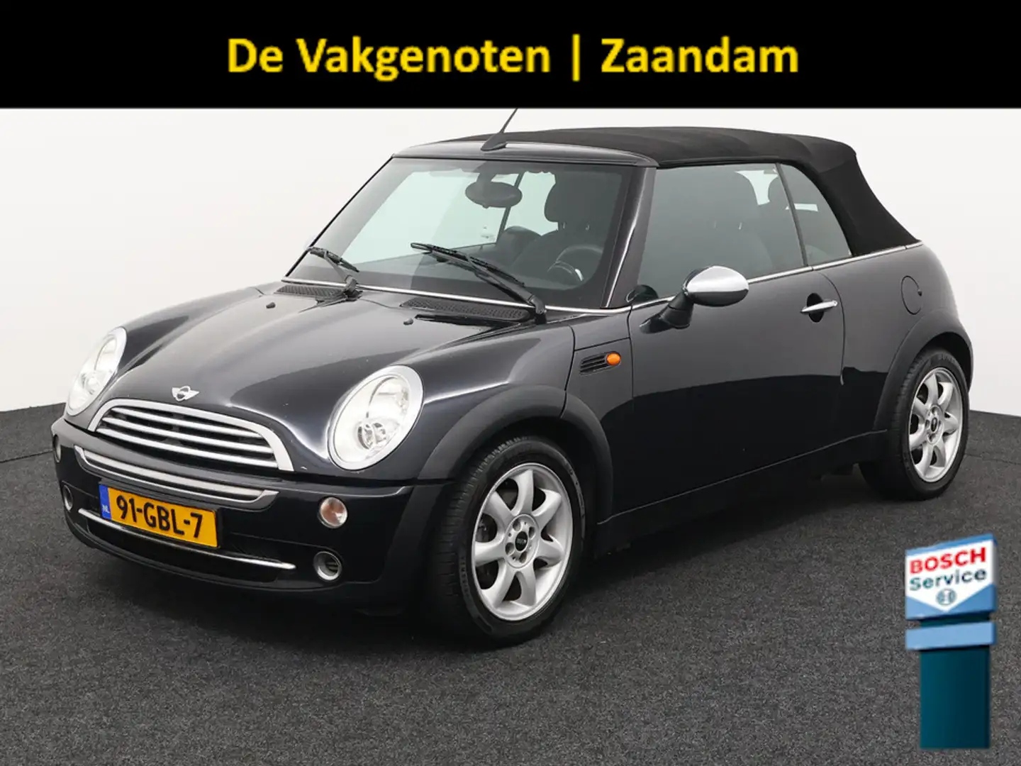 MINI One Cabrio Mini 1.6 airco cruisc centrvergr elecraam electr d Schwarz - 1