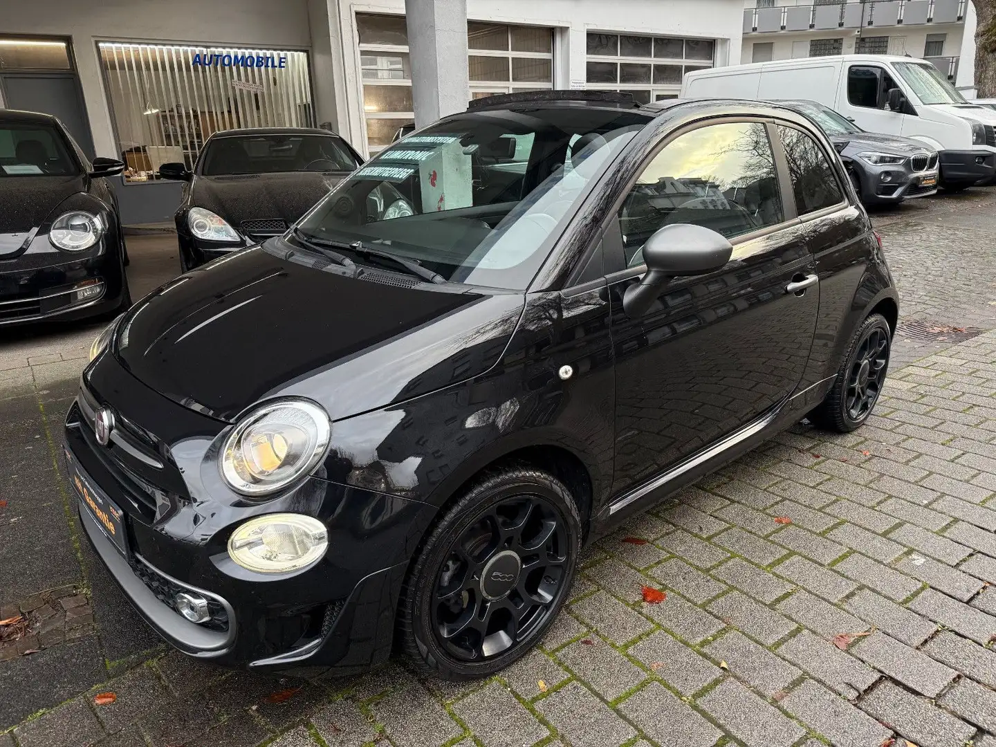 Fiat 500 S Cabrio,Navi,PDC,DAB,12 Mo. Garantie Schwarz - 1