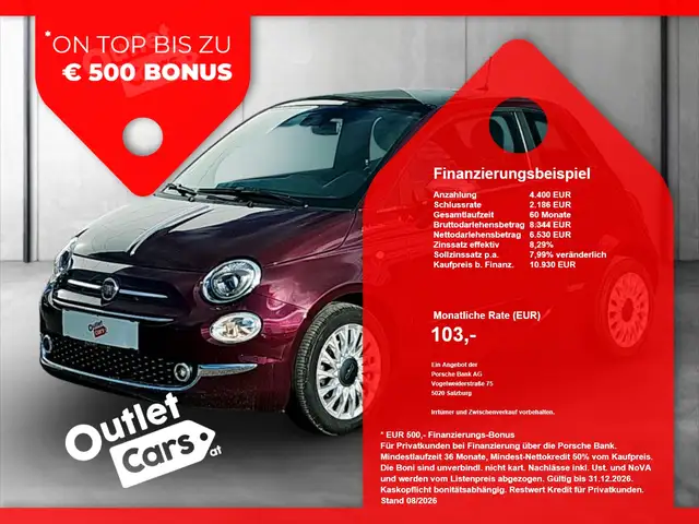 Fiat 500 Firefly Dolcevita CARPLAY+Pano+RADAR+LM+PDC