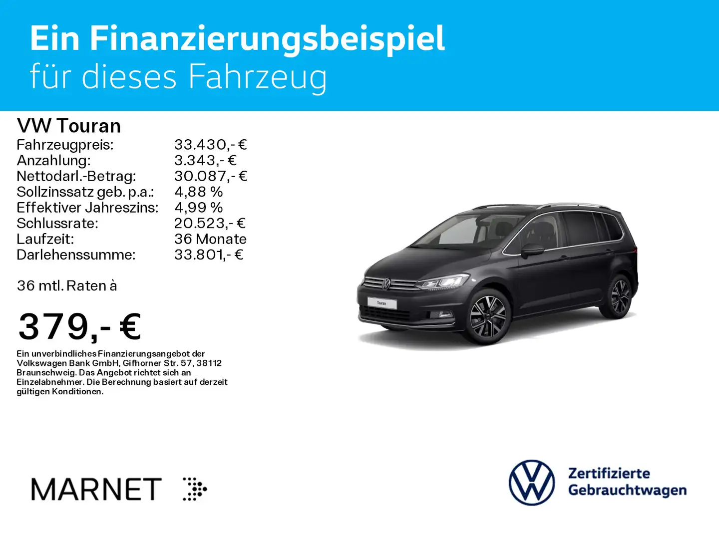 Volkswagen Touran Highline 1.5 TSI Navi*AHK*Pano*Kamera*Dig Grau - 2