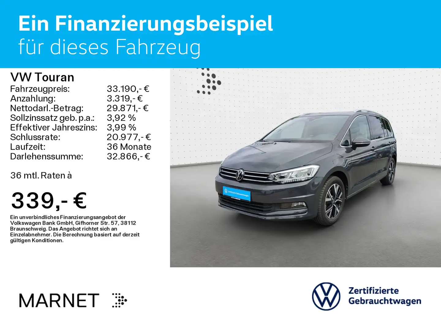 Volkswagen Touran Highline 1.5 TSI Navi*AHK*Pano*Kamera*Dig Szary - 2