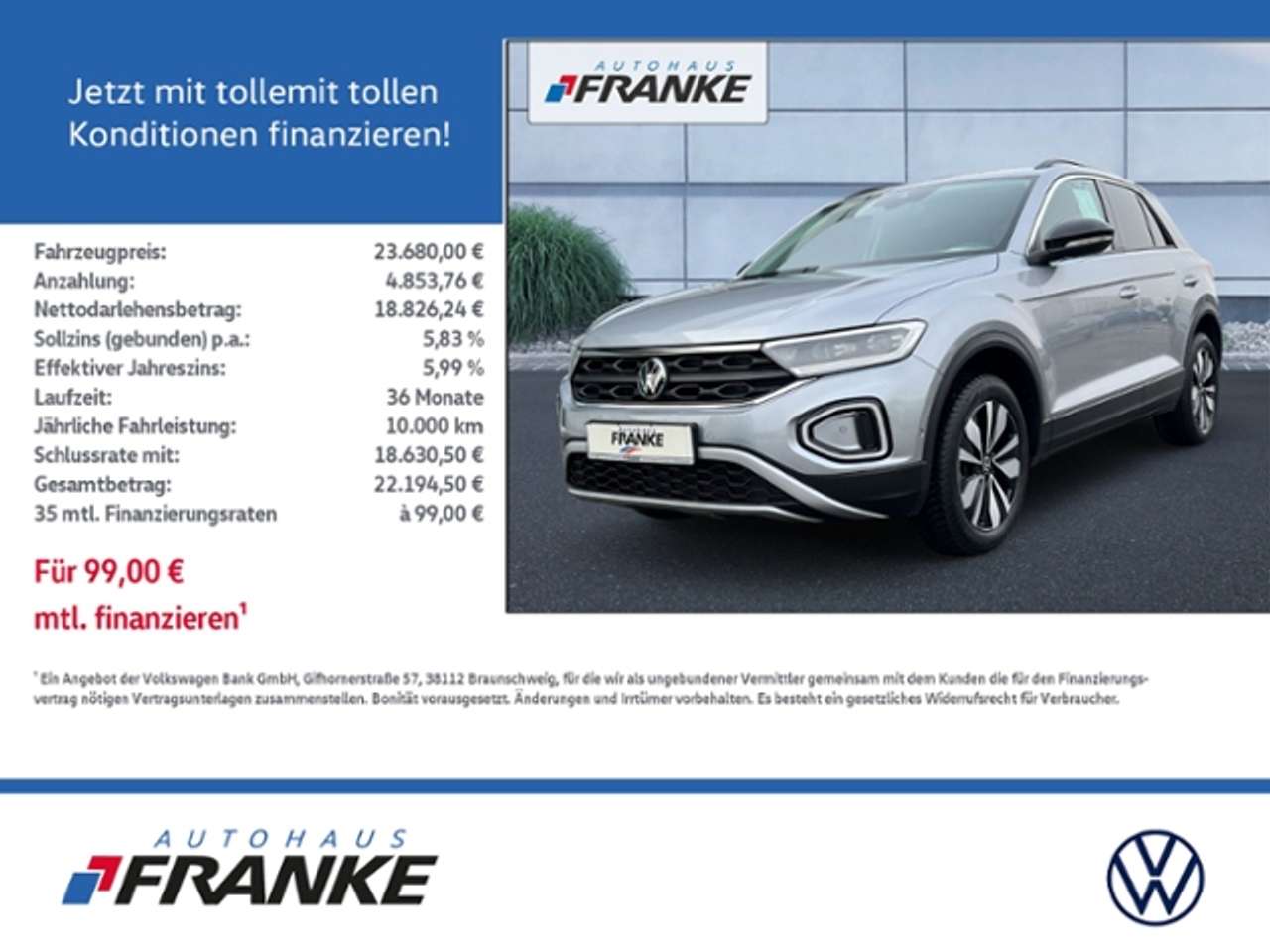Volkswagen T-Roc 2025 — 1.0 TSI, Goal, Navi, LED Plus
