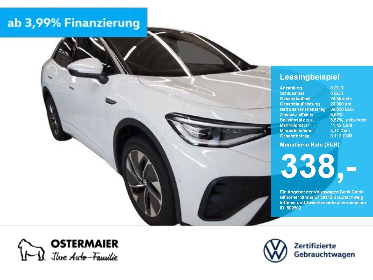 Volkswagen ID.5 PRO PERFORMANCE 204PS NP.71 AHK.PANO.AREA-VIEW.21 Weiß - 1