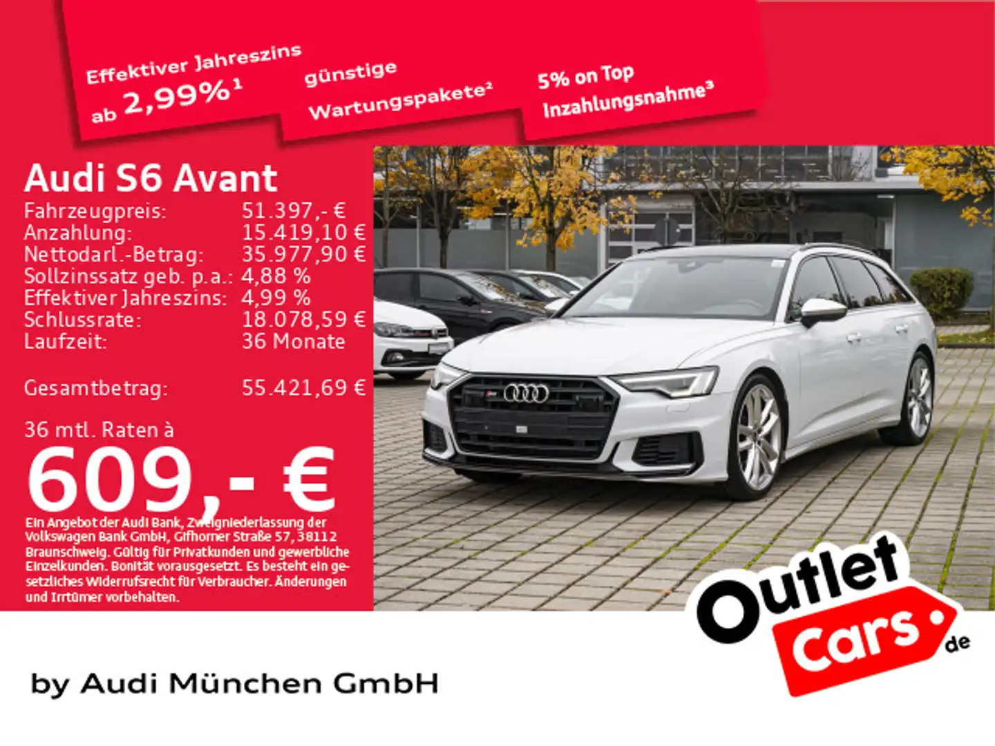 Audi S6 TDI tiptr. StdHzg/Pano/AHK/B&O/Matrix Weiß - 1