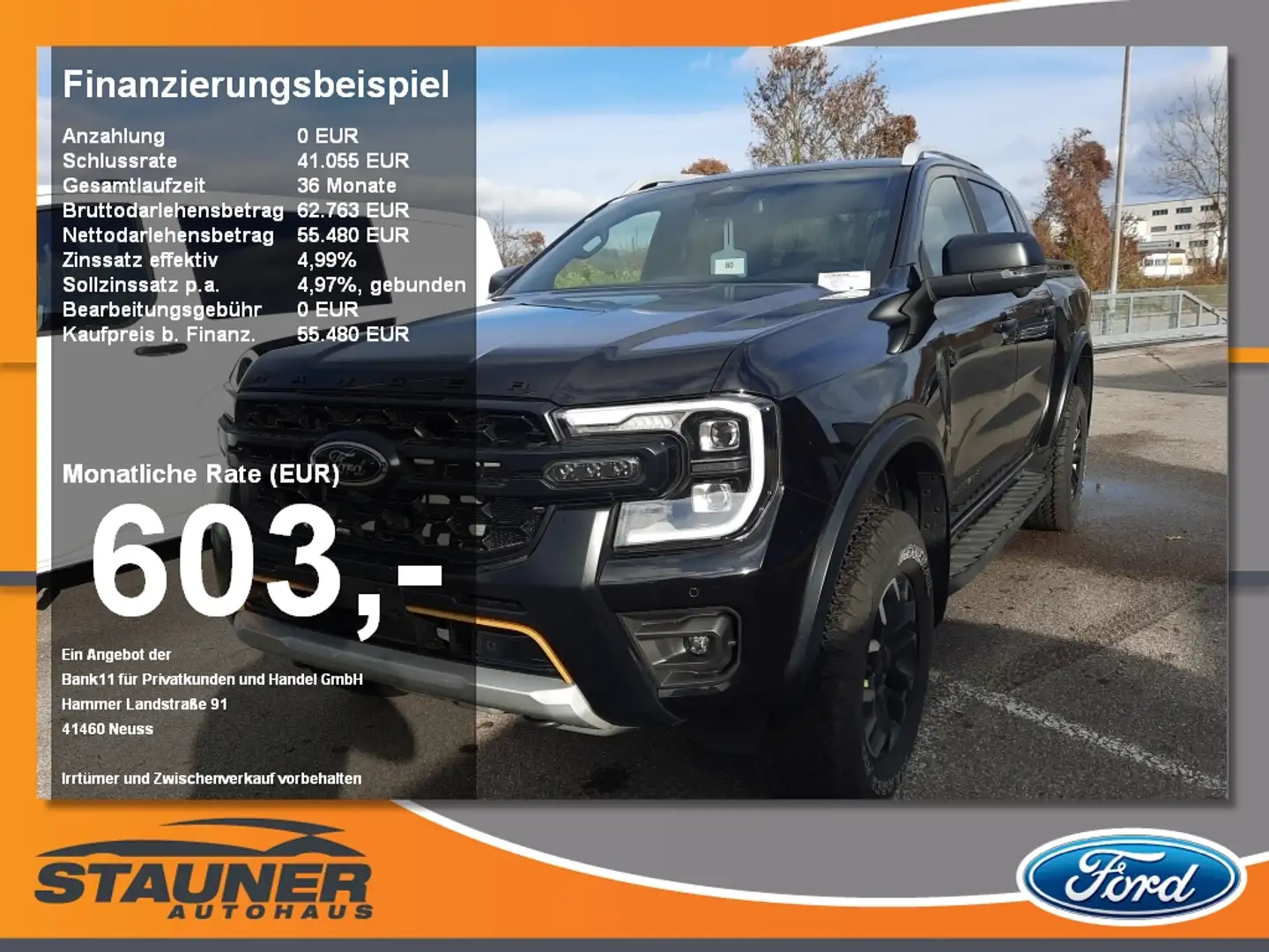 Ford Ranger DOKA Wildtrak X 2.0l EcoBlue Standheizung Nero - 1