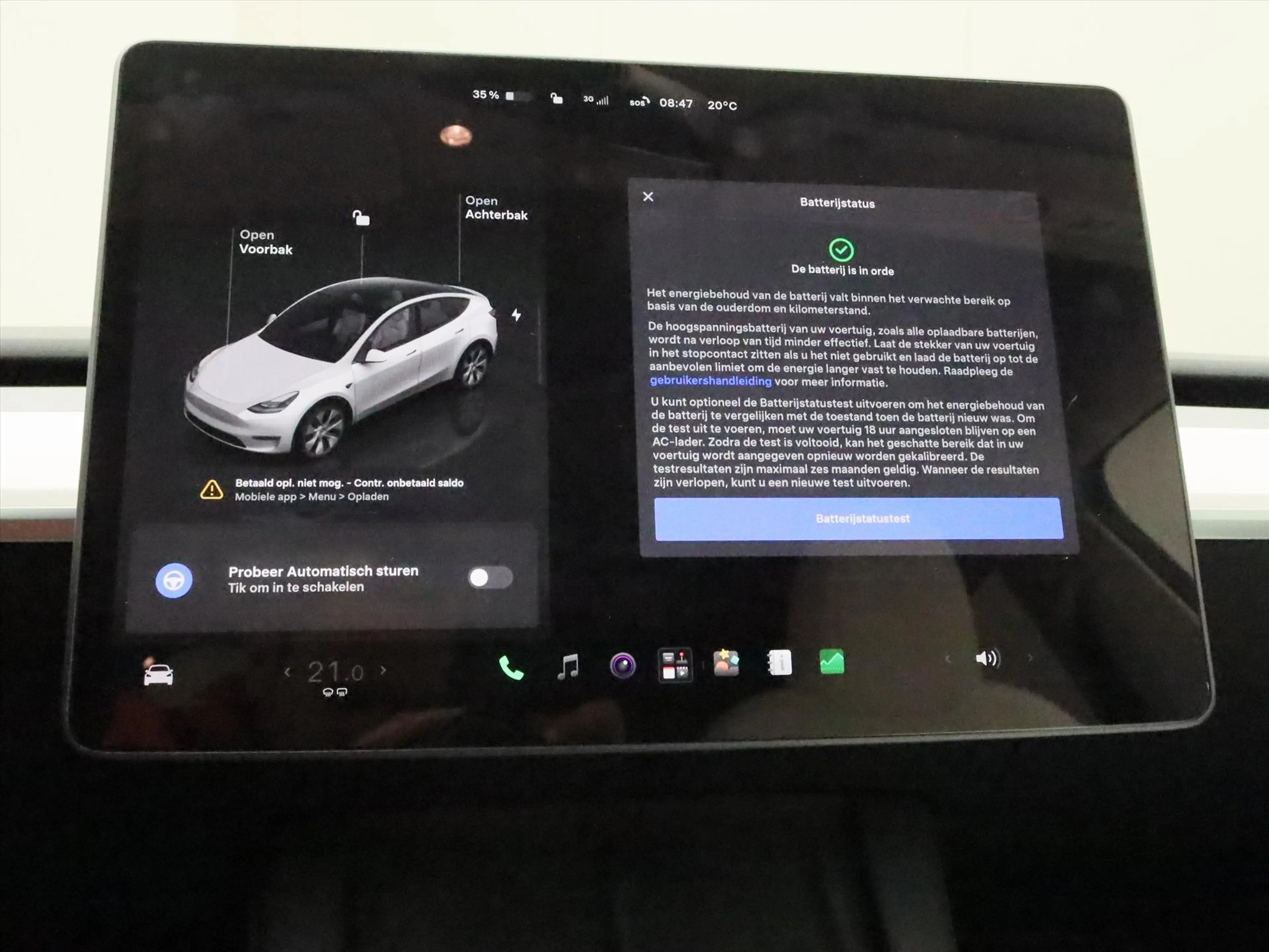 Tesla Model Y Long Range AWD 75kWh 351pk 94.1% SoH [ WIT LEDER+A — photo 25
