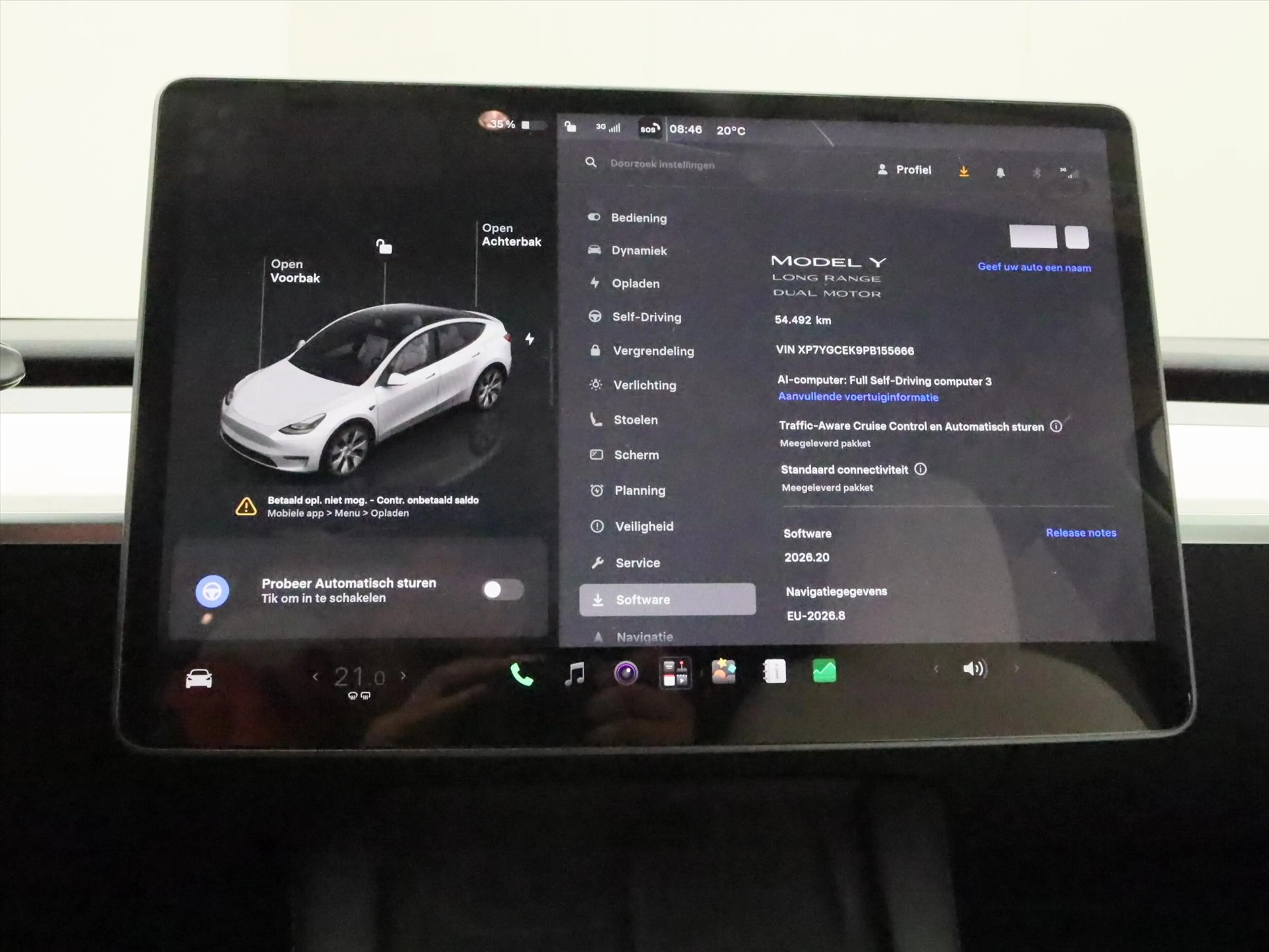 Tesla Model Y Long Range AWD 75kWh 351pk 94.1% SoH [ WIT LEDER+A — photo 23