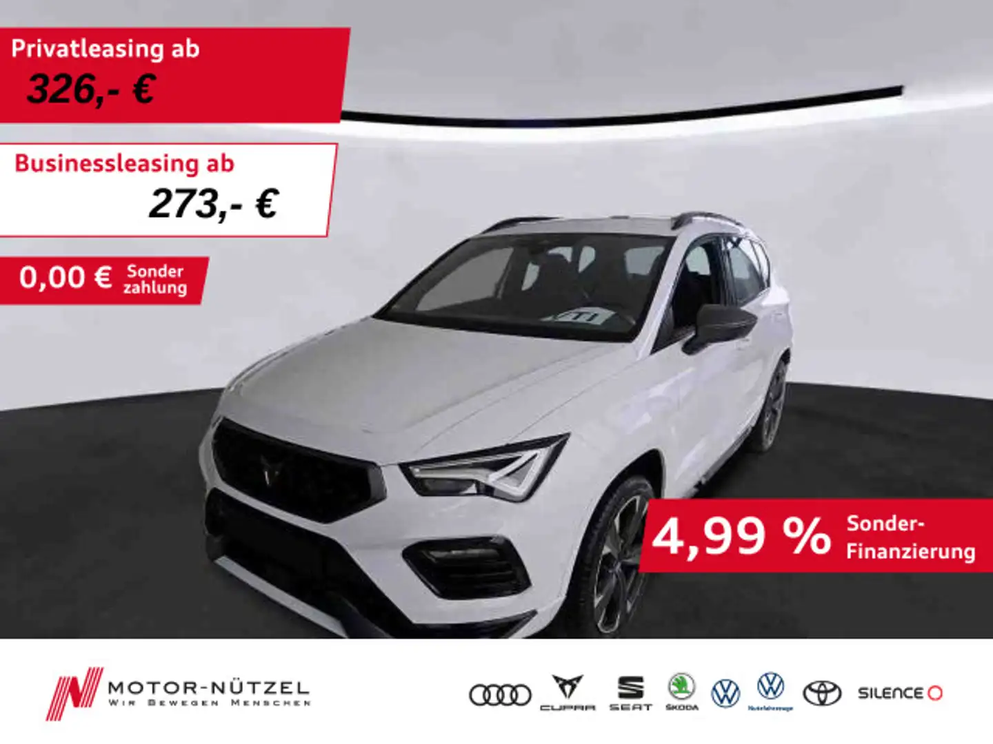 CUPRA Ateca 2.0TSI DSG 4x4 LED+ACC+DCC+NAV+SHZ+RFK+19" Weiß - 1