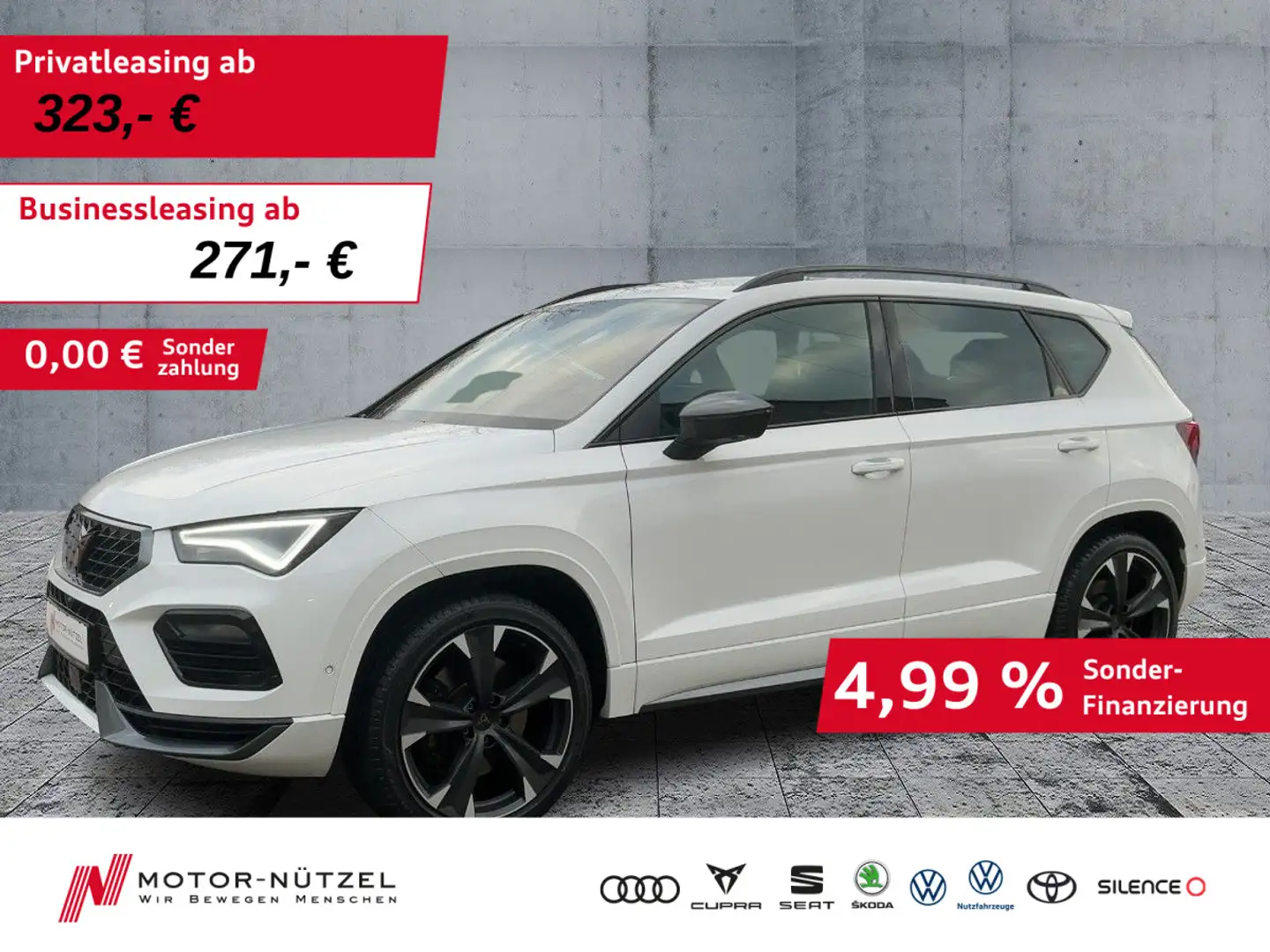 CUPRA Ateca 2.0TSI DSG 4x4 LED+ACC+DCC+NAV+SHZ+RFK+19" Bílá - 1