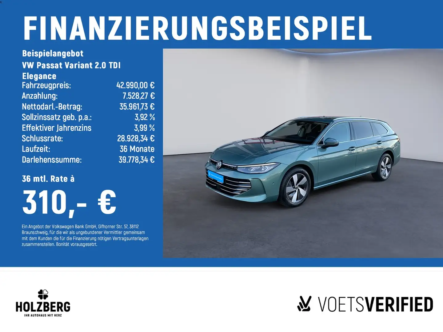 Volkswagen Passat Variant 2.0 TDI Elegance MATRIX+AHK+STHZ+PANO+HUD Grün - 2