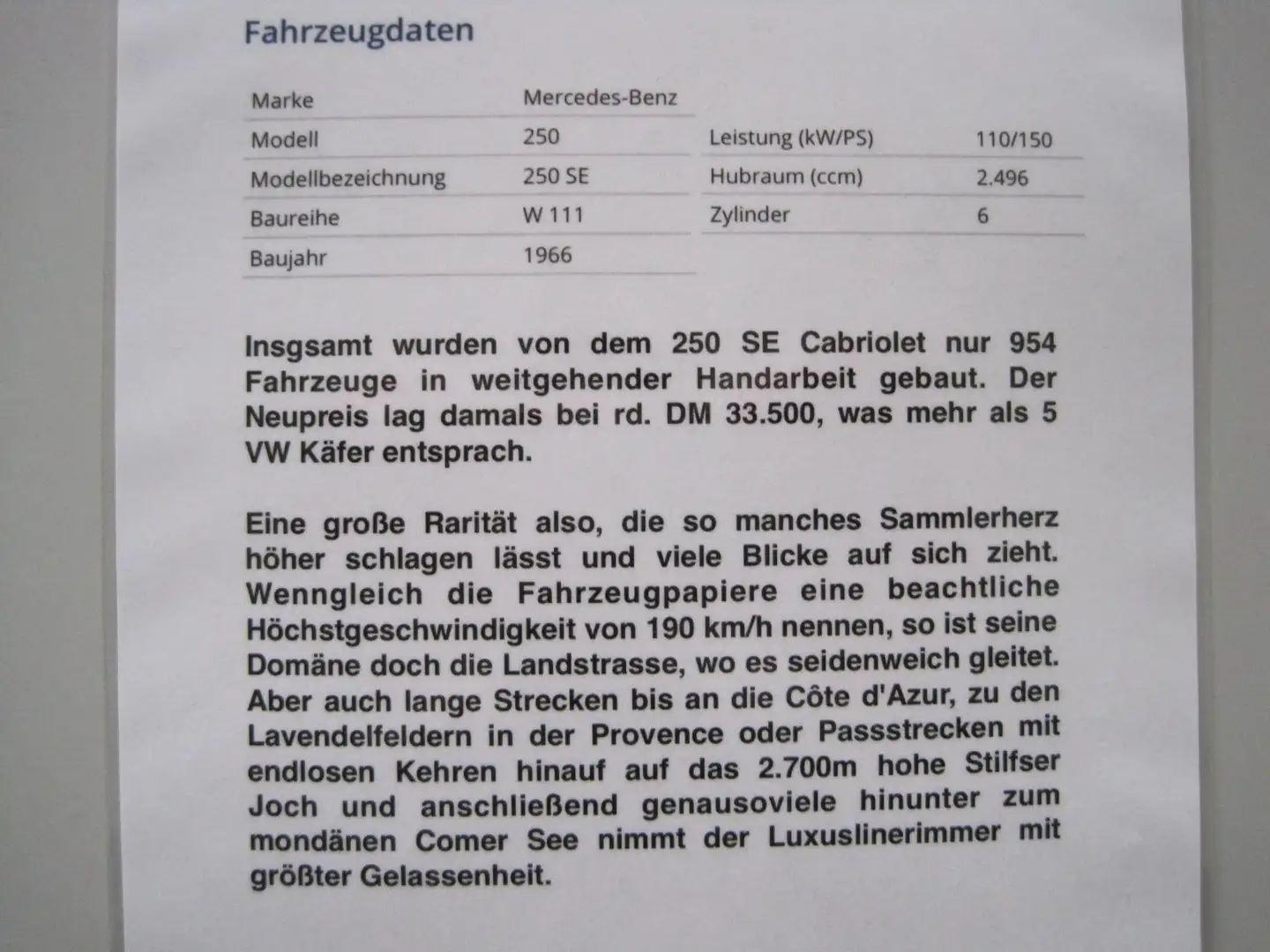 Mercedes-Benz 250 250 SE/Cab Plateado - 2