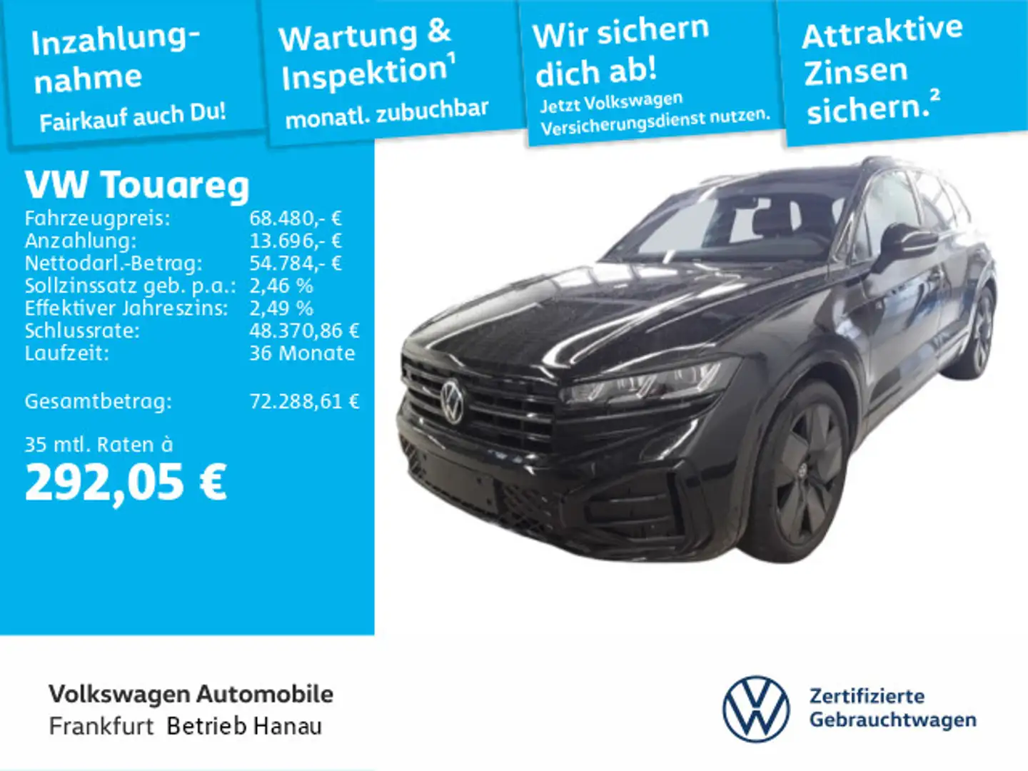 Volkswagen Touareg 3.0 V6 TDI R-Line 4Motion Navi IQ.LIGHT Schwarz - 1