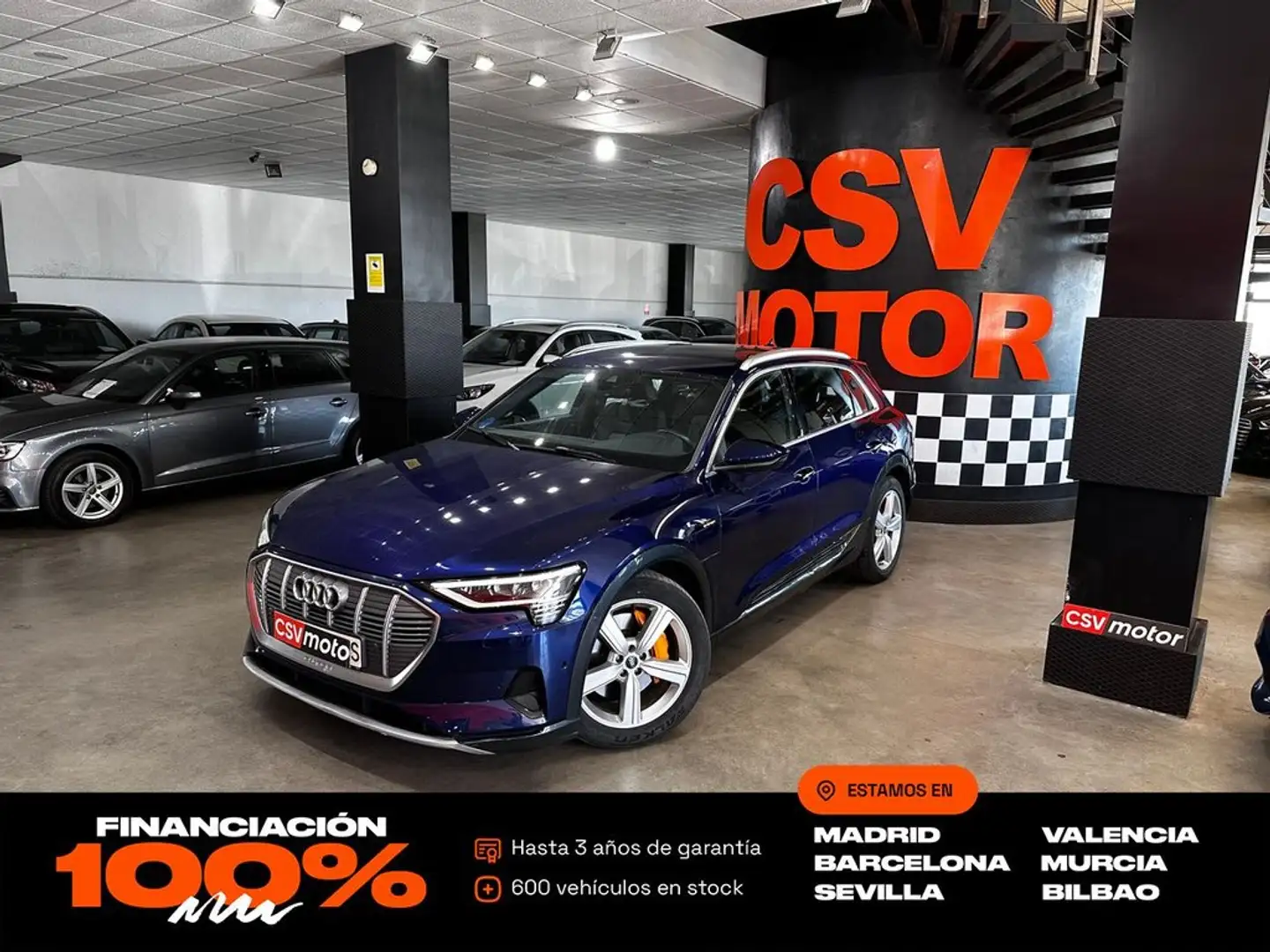 Audi e-tron Advanced 55 quattro Bleu - 1