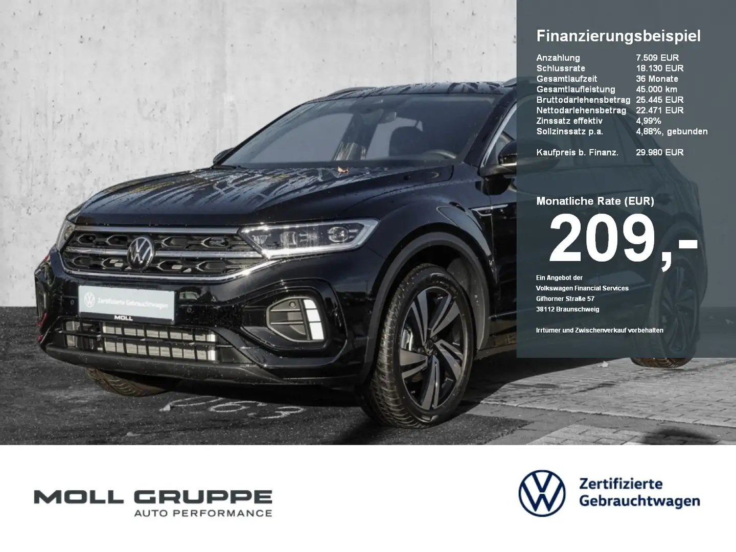 Volkswagen T-Roc 1.5 TSI DSG R-Line ALU LED PLUS PDC Nero - 1