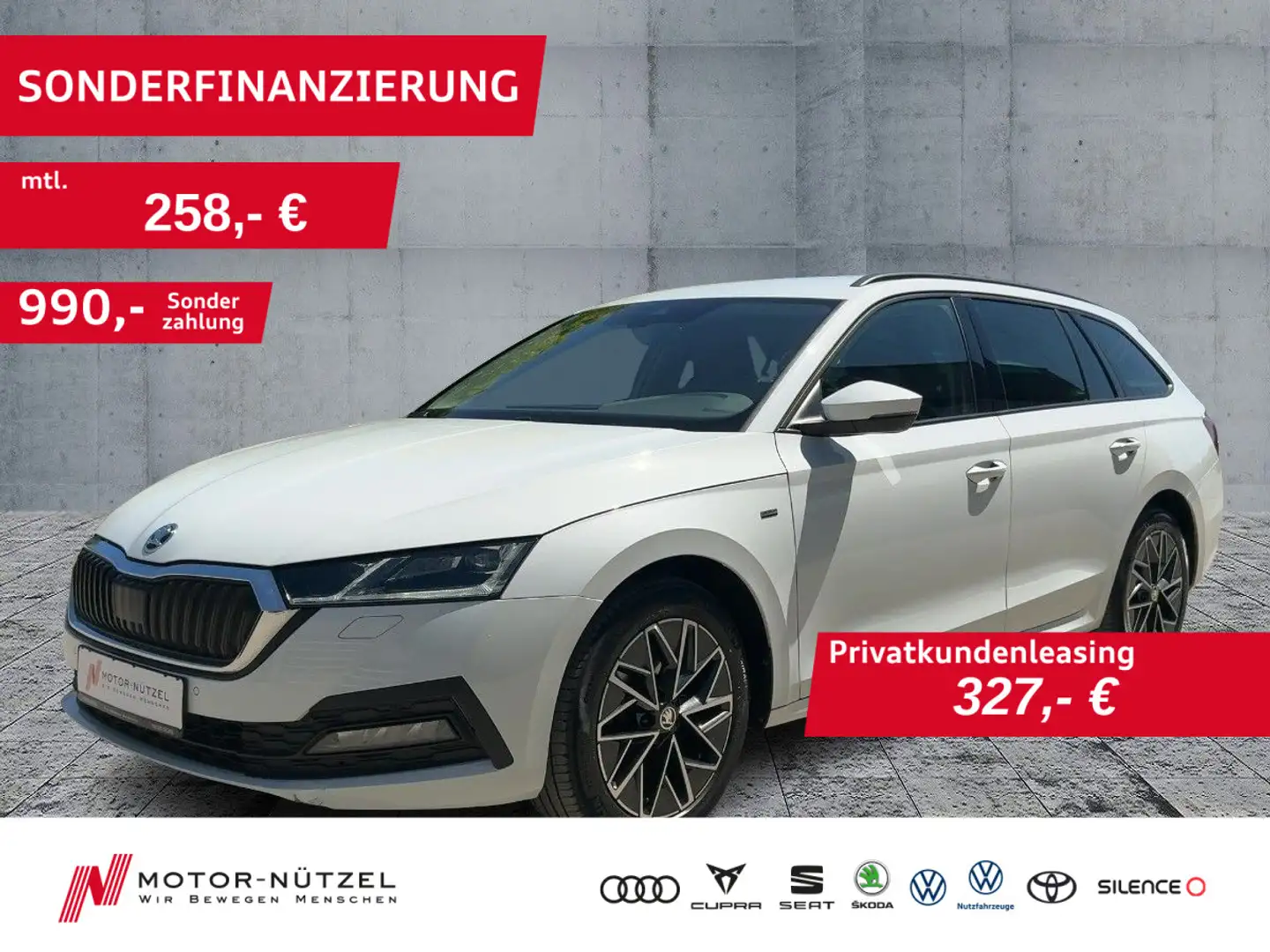 Skoda Octavia Combi 2.0 TDI DSG 4x4 CLEVER MATRIX+NAV Weiß - 1