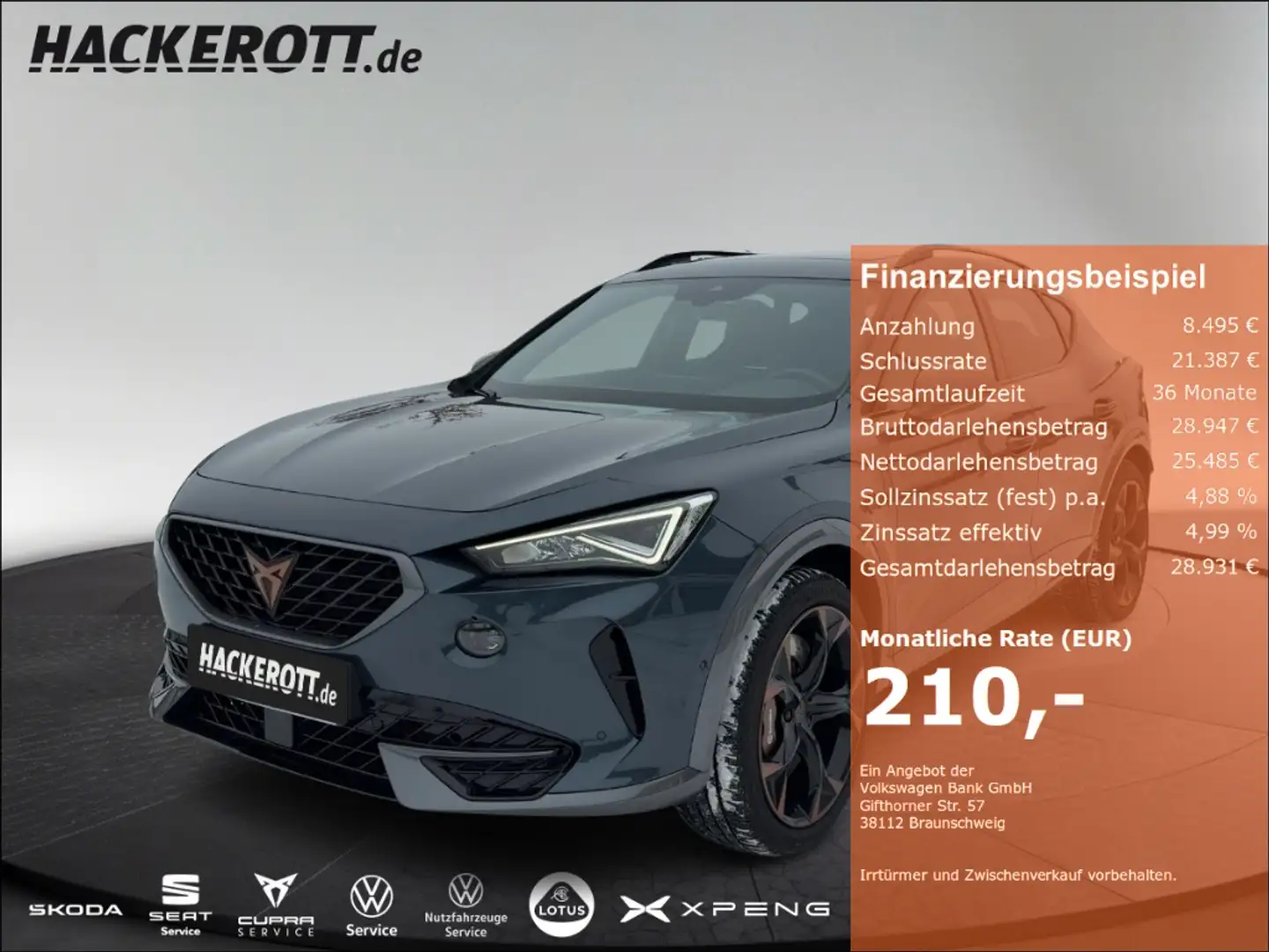 CUPRA Formentor VZ 4Drive 2.0 TSI Leder LED Navi Keyless AD e-Sitz Grau - 1