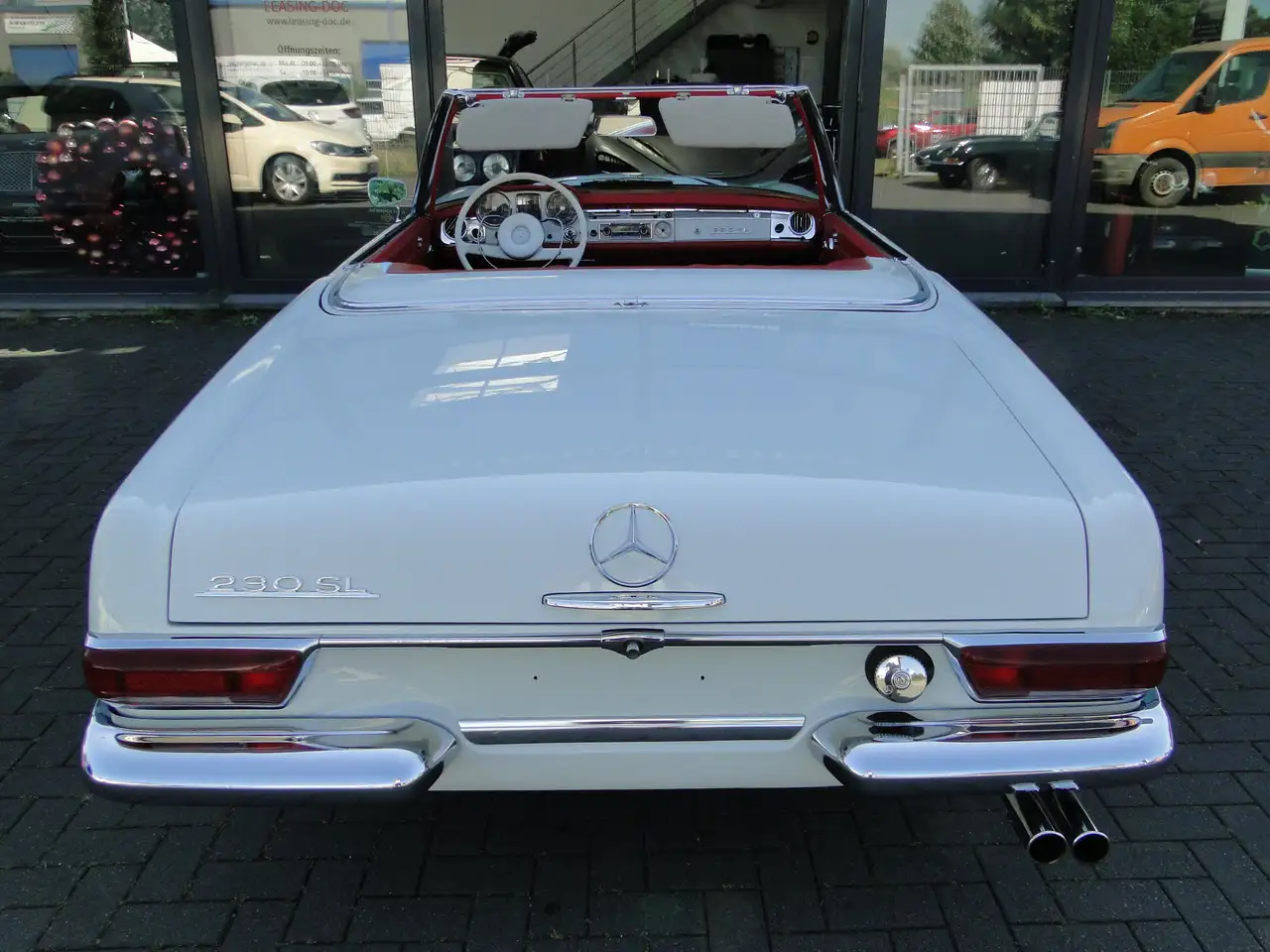 Mercedes-Benz 230 SL PAGODE W113 DEUTSCHES FAHRZEUG LEDER ROT, foto 8