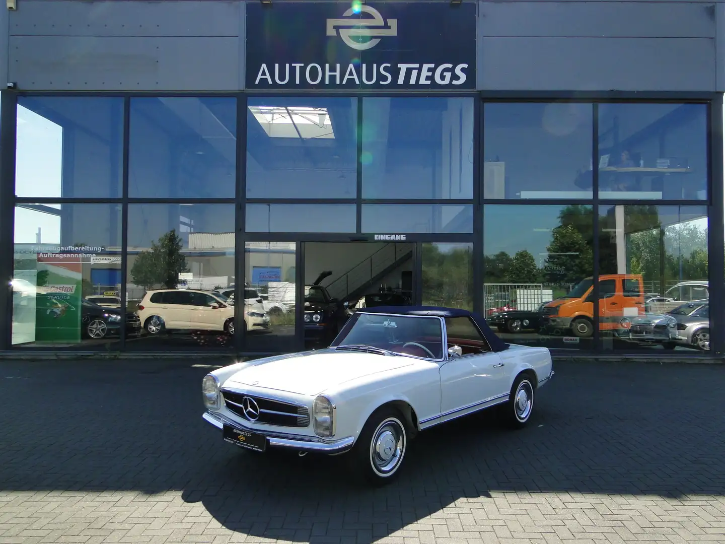 Mercedes-Benz 230 230 SL PAGODE W113 DEUTSCHES FAHRZEUG LEDER ROT Wit - 1