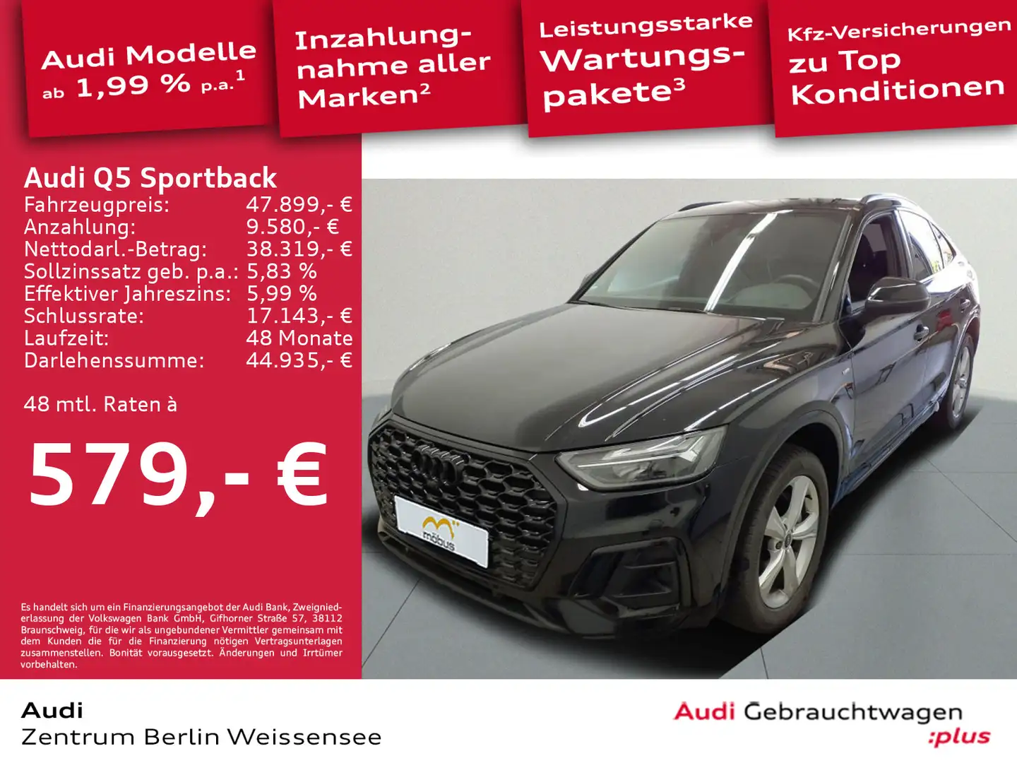 Audi Q5 50 TDI TIPT*QUA*S-LINE*LED*RFK*HUD* Schwarz - 1