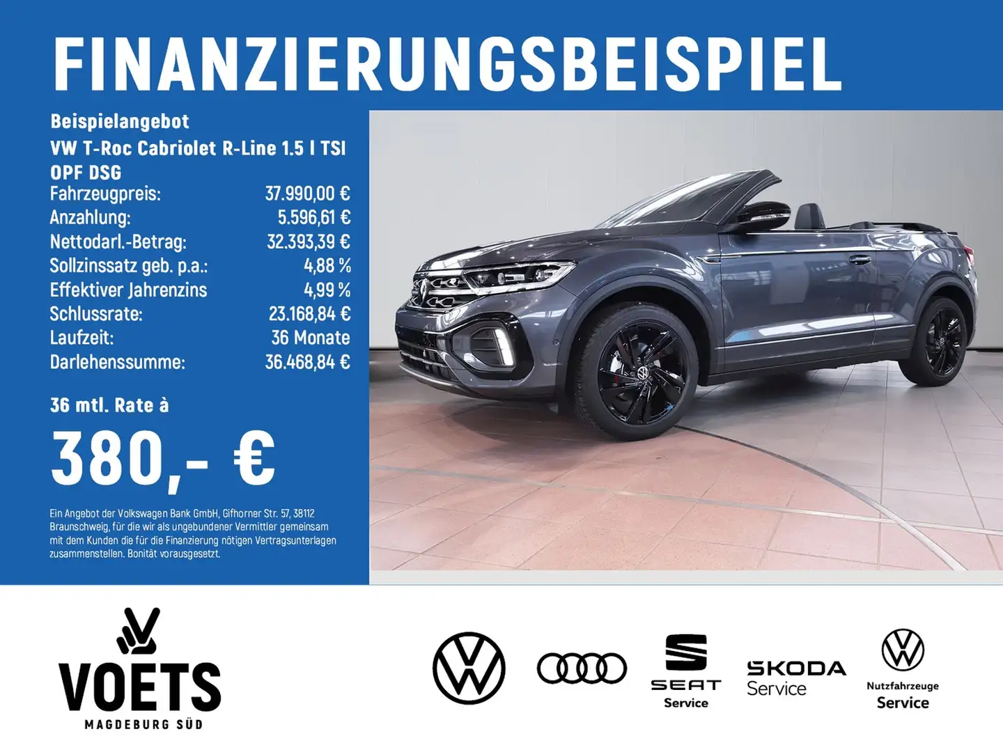 Volkswagen T-Roc Cabriolet R-Line 1.5 l TSI OPF DSG NAVI Grau - 2