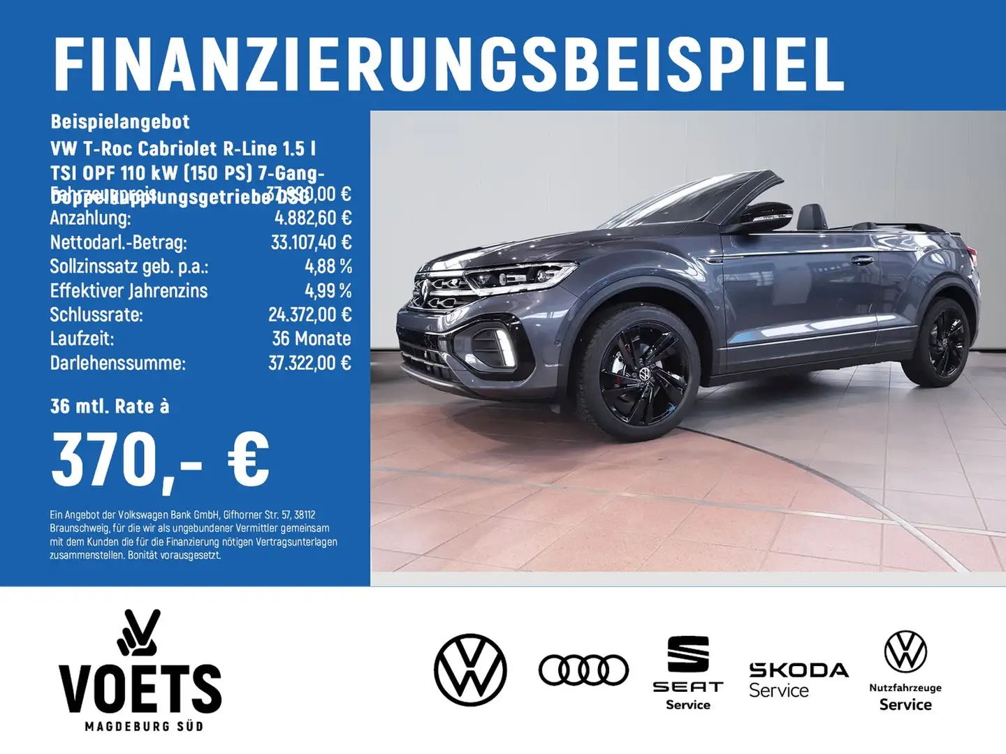 Volkswagen T-Roc Cabriolet R-Line 1.5 l TSI OPF 110 kW (150 PS) ... Gris - 2