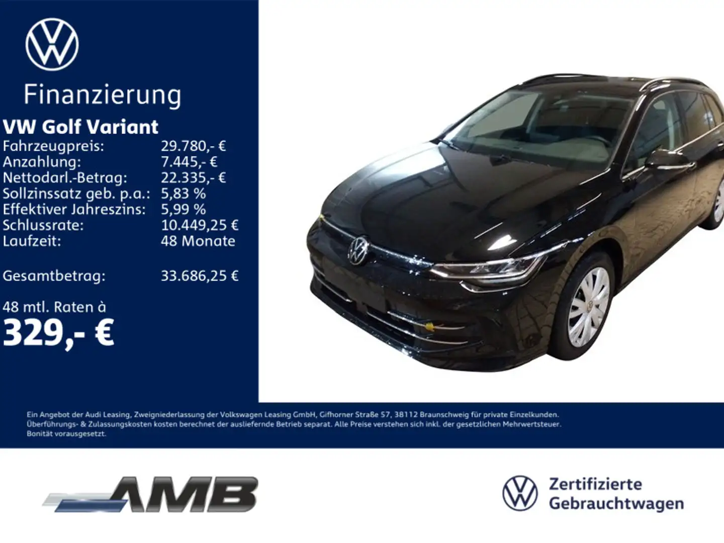Volkswagen Golf Variant Goal 1.5 TSI AHK/Standhz/RFK/03.30G Schwarz - 1