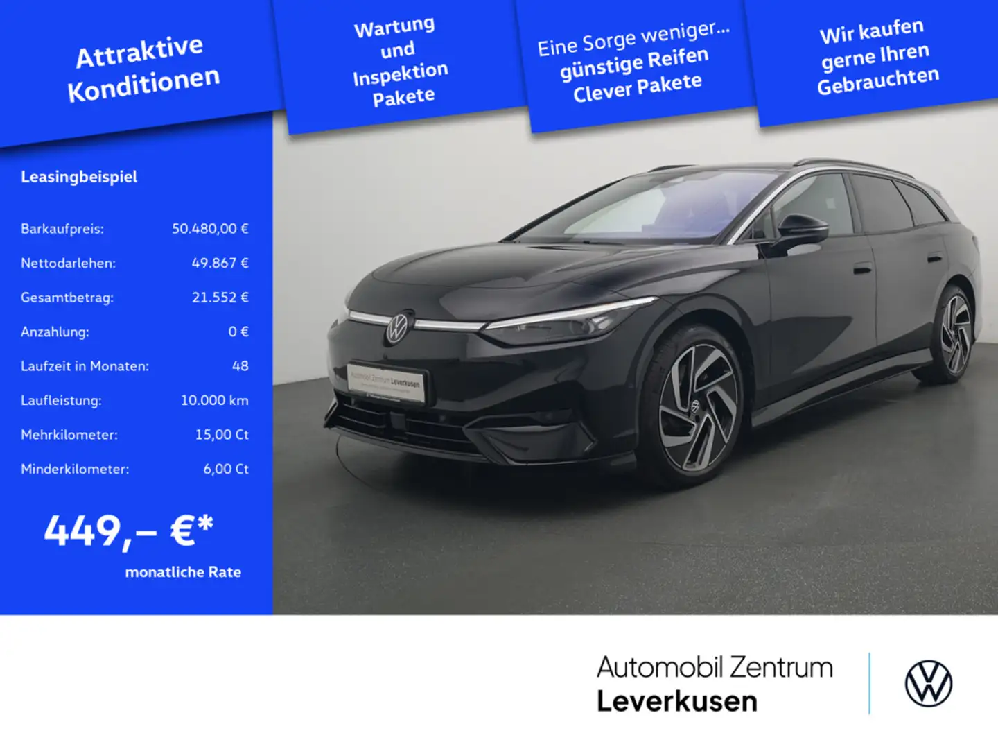 Volkswagen ID.7 Tourer Pro PANO MATRIX LEDER AHK ACC HUD Schwarz - 1