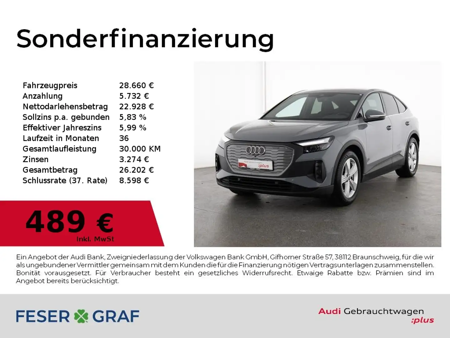 Audi Q4 e-tron Sportback 40 LED / AHK / ACC / Sitzheizung / Kamer Grau - 1