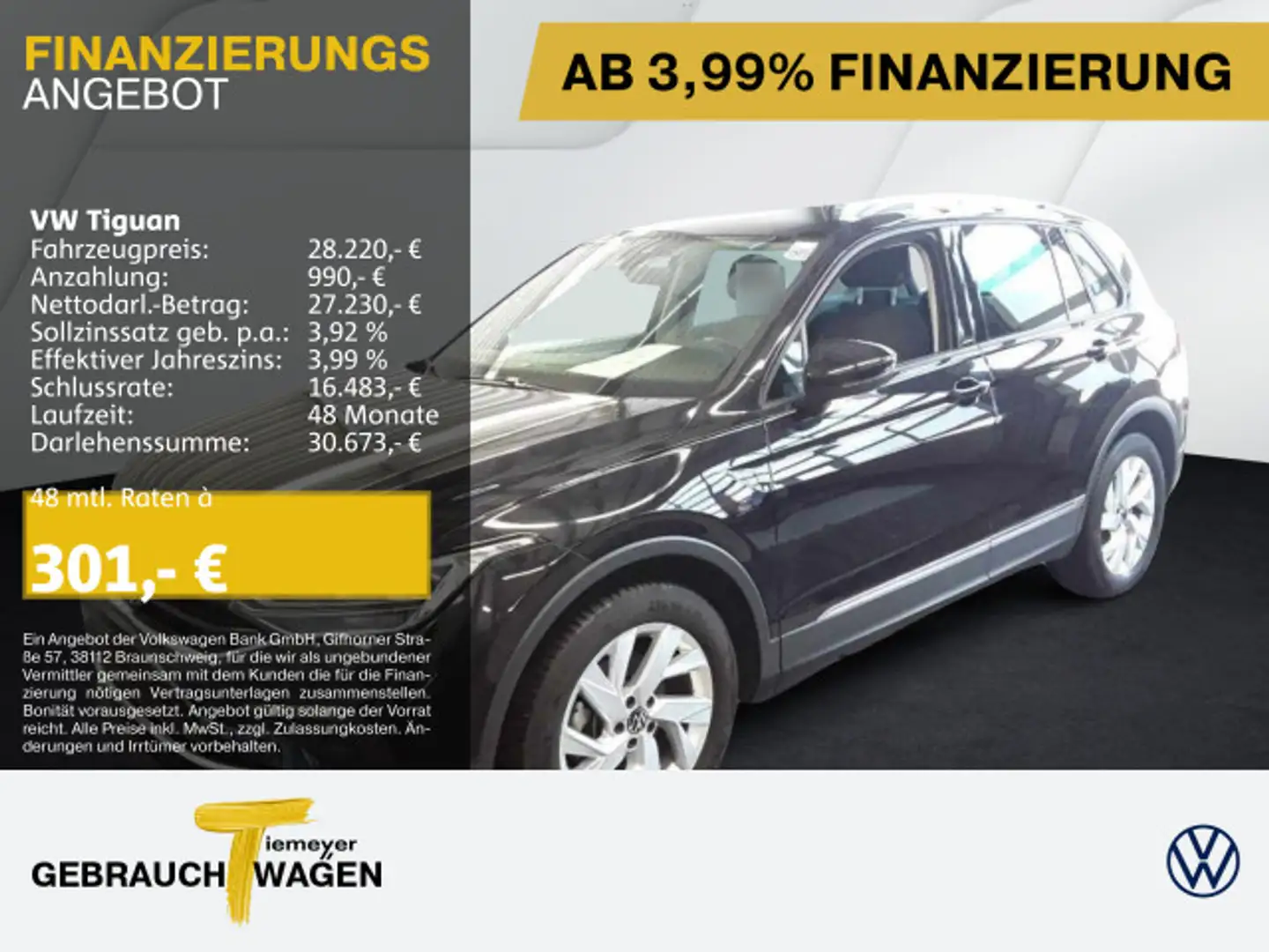 Volkswagen Tiguan 1.5 TSI ACTIVE NAVI KAMERA LM18 eKLAPPE Schwarz - 1
