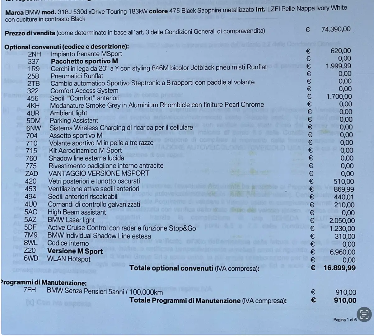 BMW 530 Serie 530d Touring mhev 48V xdrive Msport auto Nero - 2