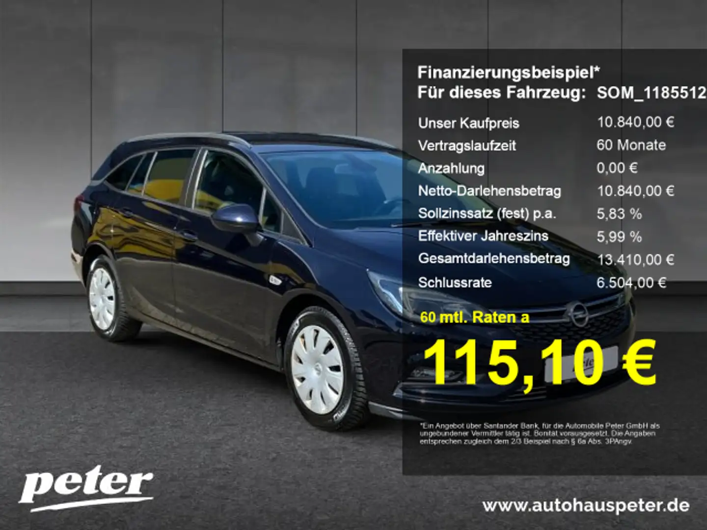 Opel Astra Astra K ST 1.0 Turbo Business Klimaautomatik Sitzh Blau - 1