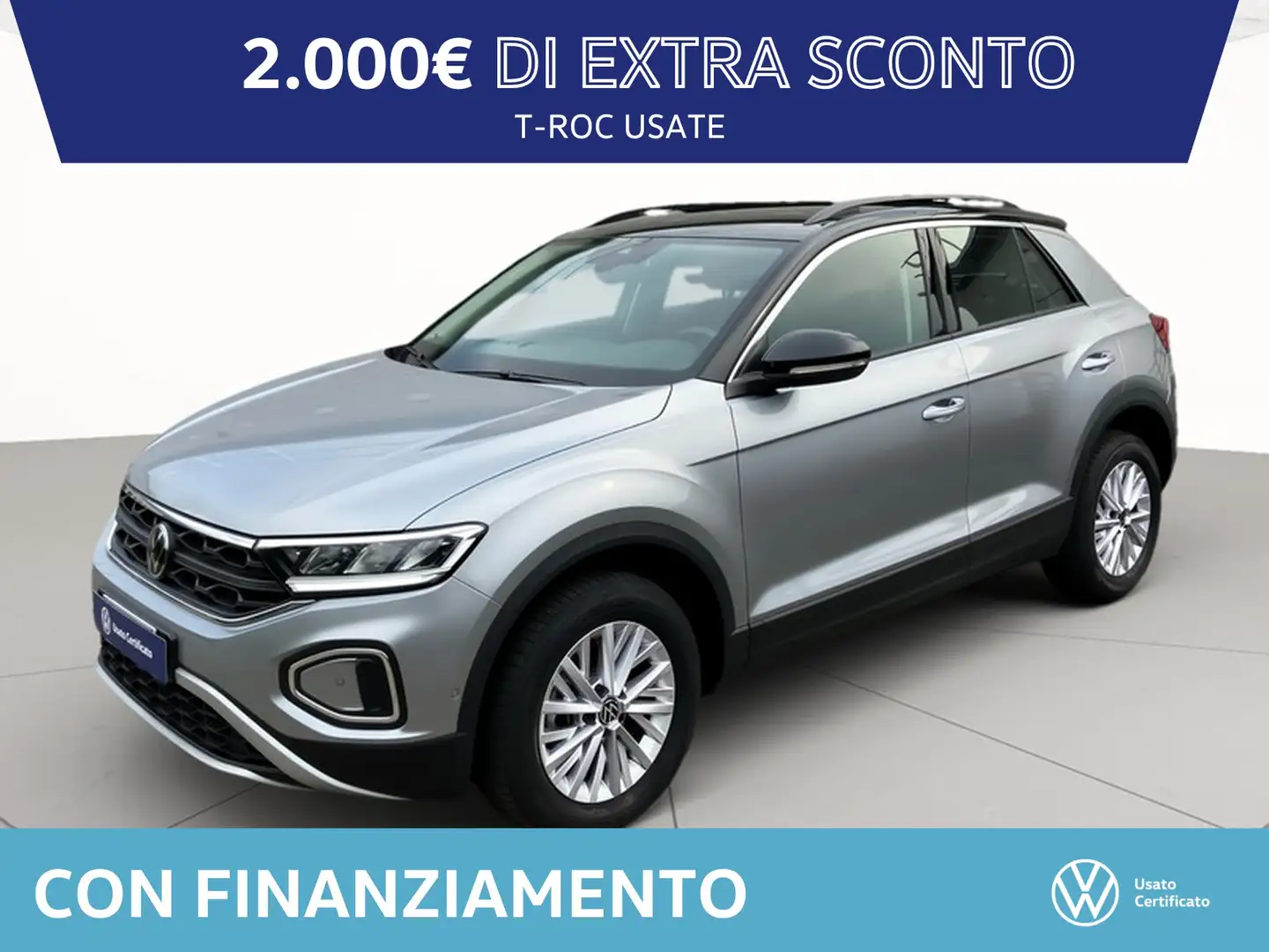 Volkswagen T-Roc 2.0 tdi life 150cv dsg Gris - 1