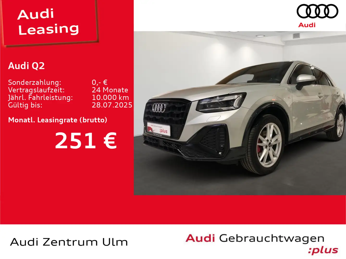 Audi Q2 S-Line 35 TDI S tronic AHK NAV R-KAM E-KLAPPE Silber - 1