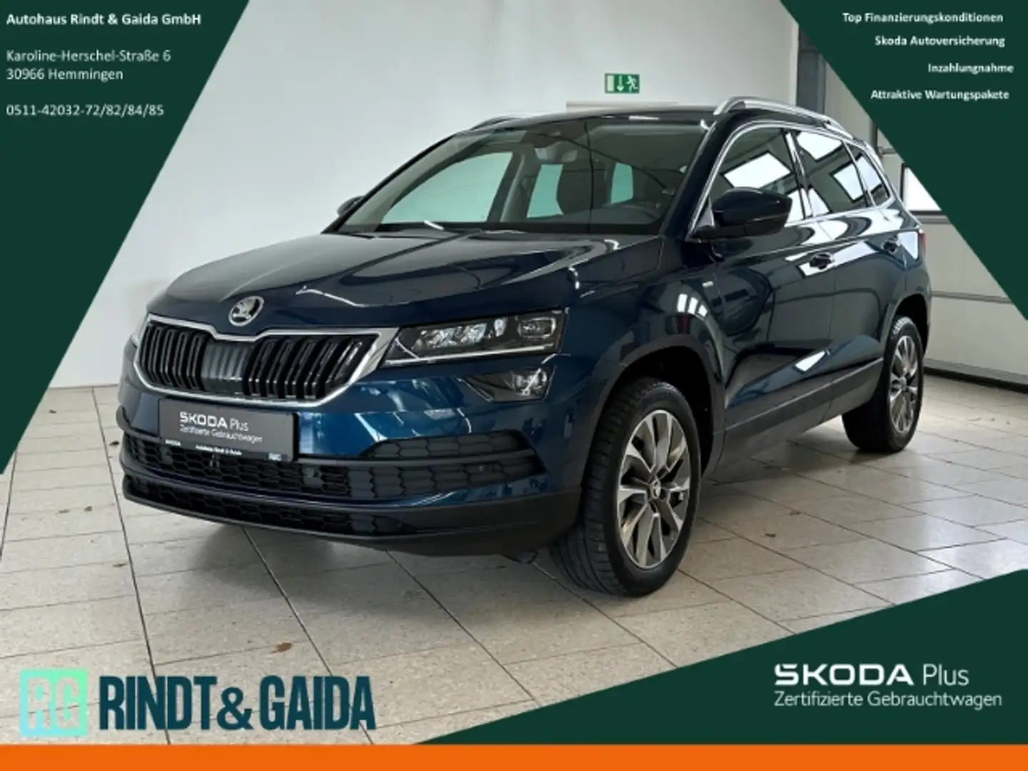 Skoda Karoq Clever 1.5 TSI ACT DSG AHK Navi ACC PDC Bleu - 1