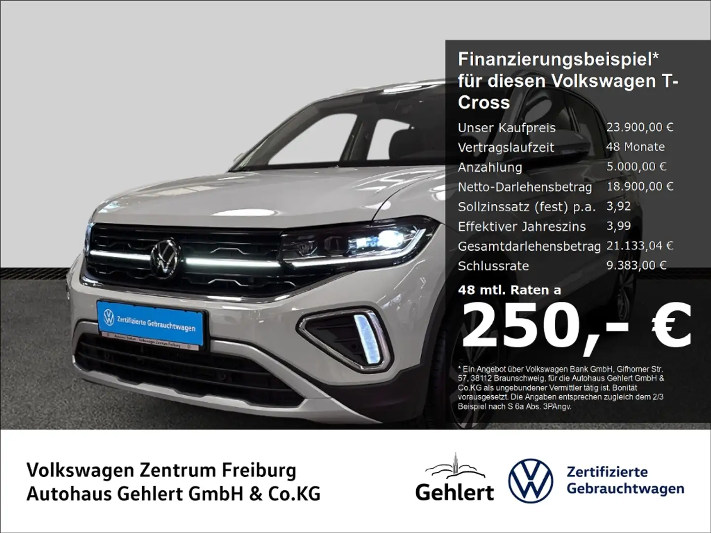 Volkswagen T-Cross Style 1.0 TSI ACC Kamera IQ.Light App-Connect Grau - 1