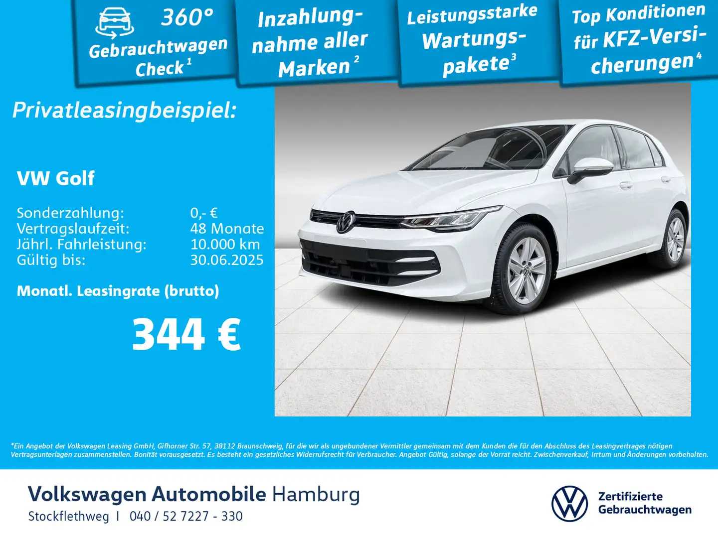 Volkswagen Golf VIII 1.5 TSI Life Navi 360°Kamera CarPlay Weiß - 1