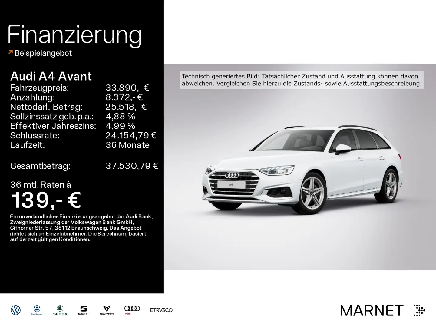 Audi A4 Advanced 40 TFSI S line*Navi*LED*Alu*PD Blanc - 1