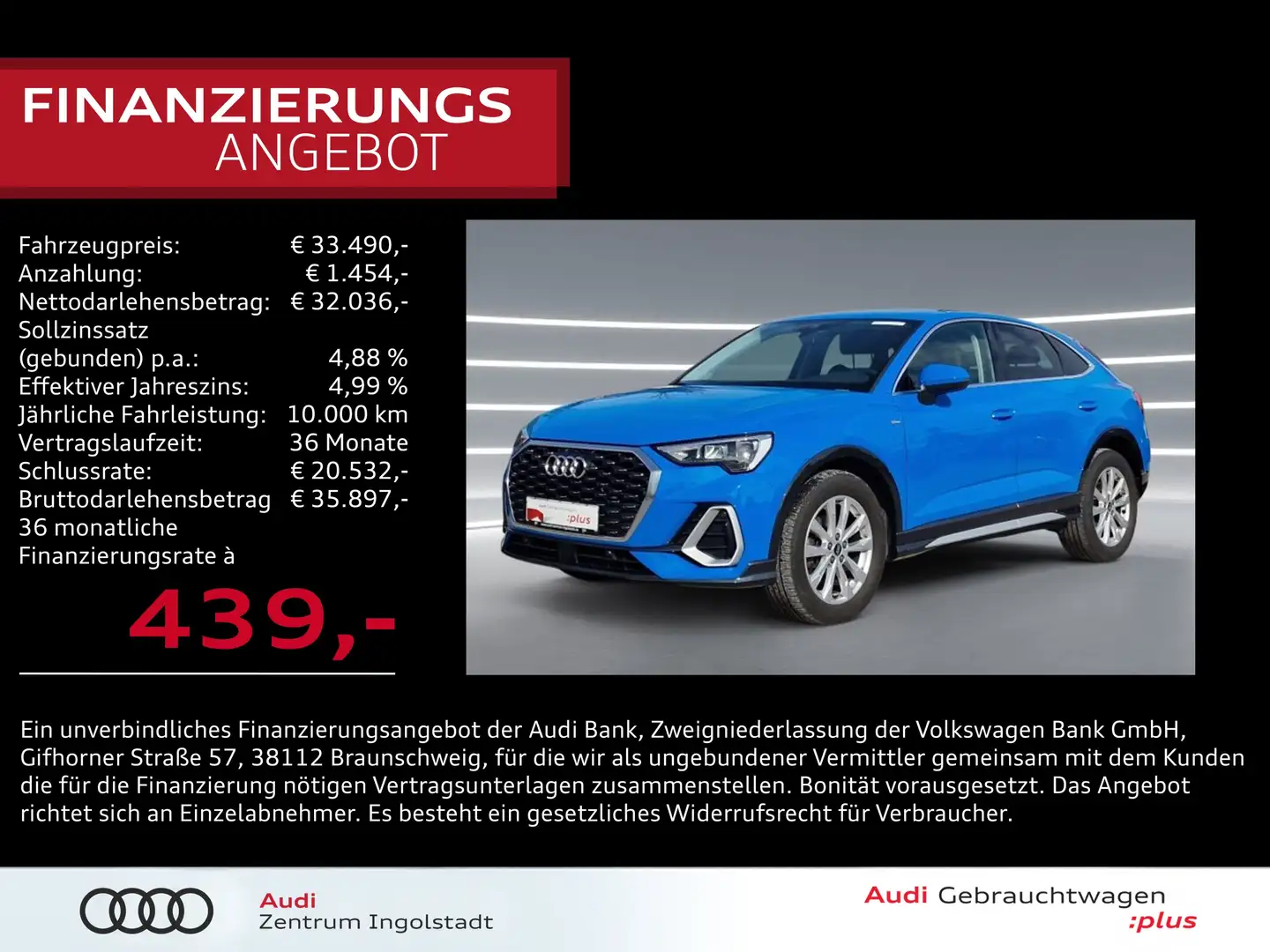 Audi Q3 Sportback 35 TDI S line S-tronic AHK PDC GRA Azul - 1
