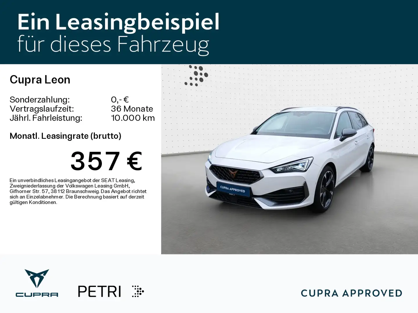 CUPRA Leon Sportstourer 2.0 TDI DSG Navi*Kamera*Keyles Weiß - 2